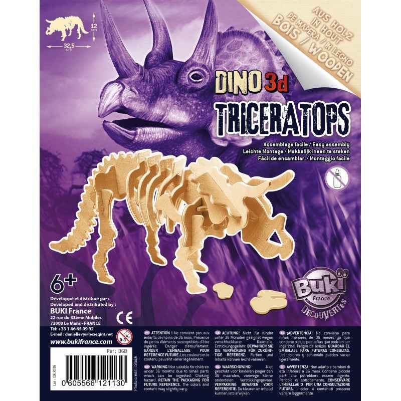 Buki | Houten Dino 3D Triceratops