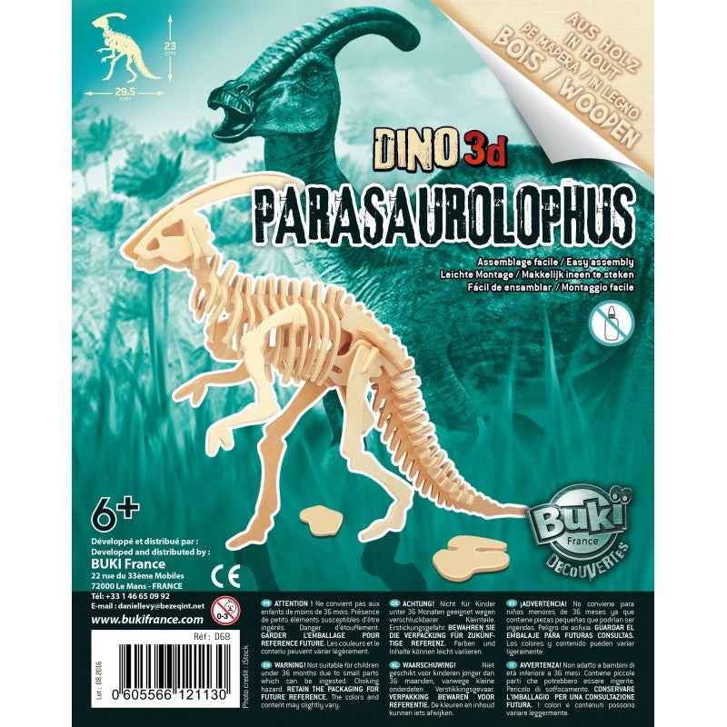 Buki | Wooden Dinosaur 3D Parasaurolophus
