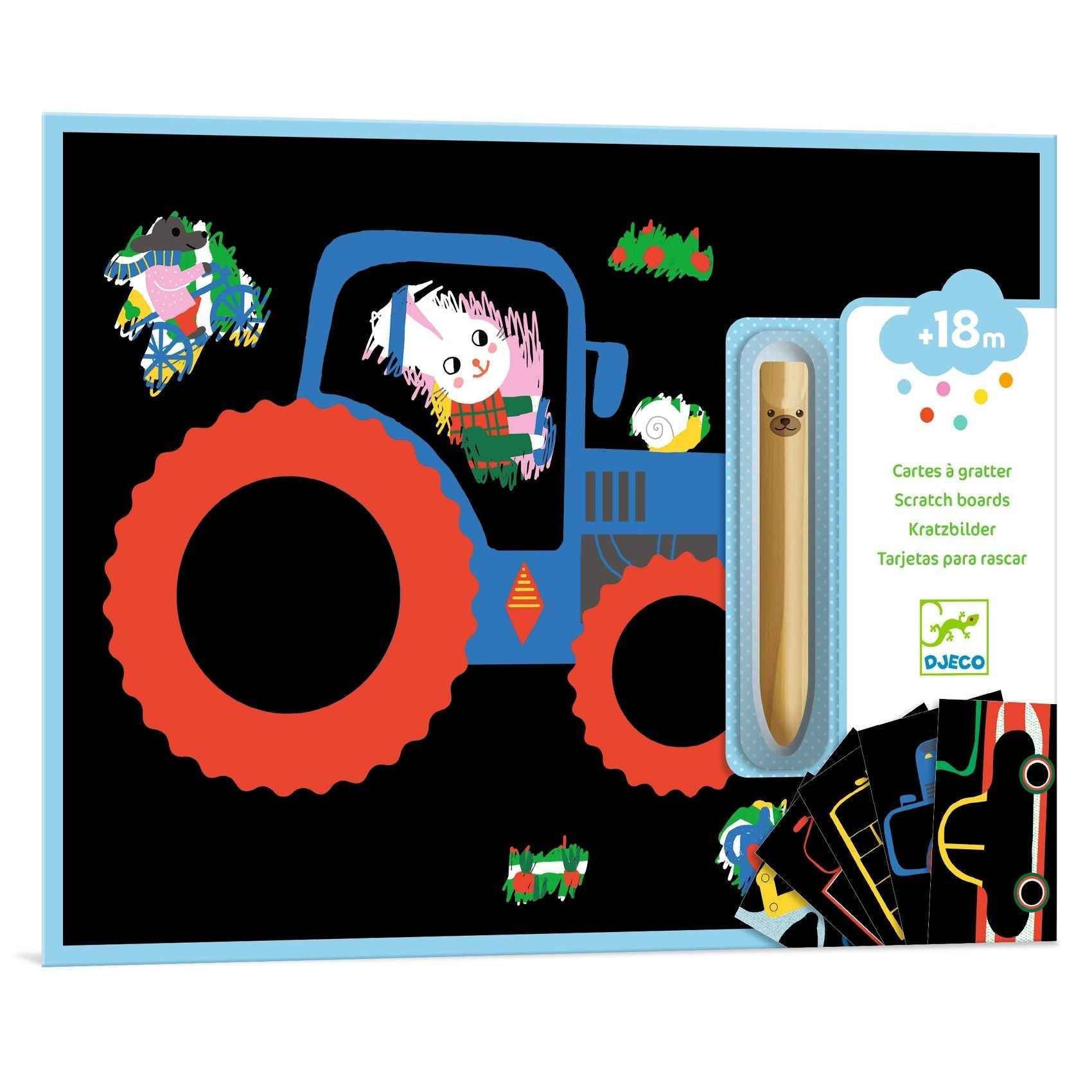 Djeco vehicle coloring cards +18M