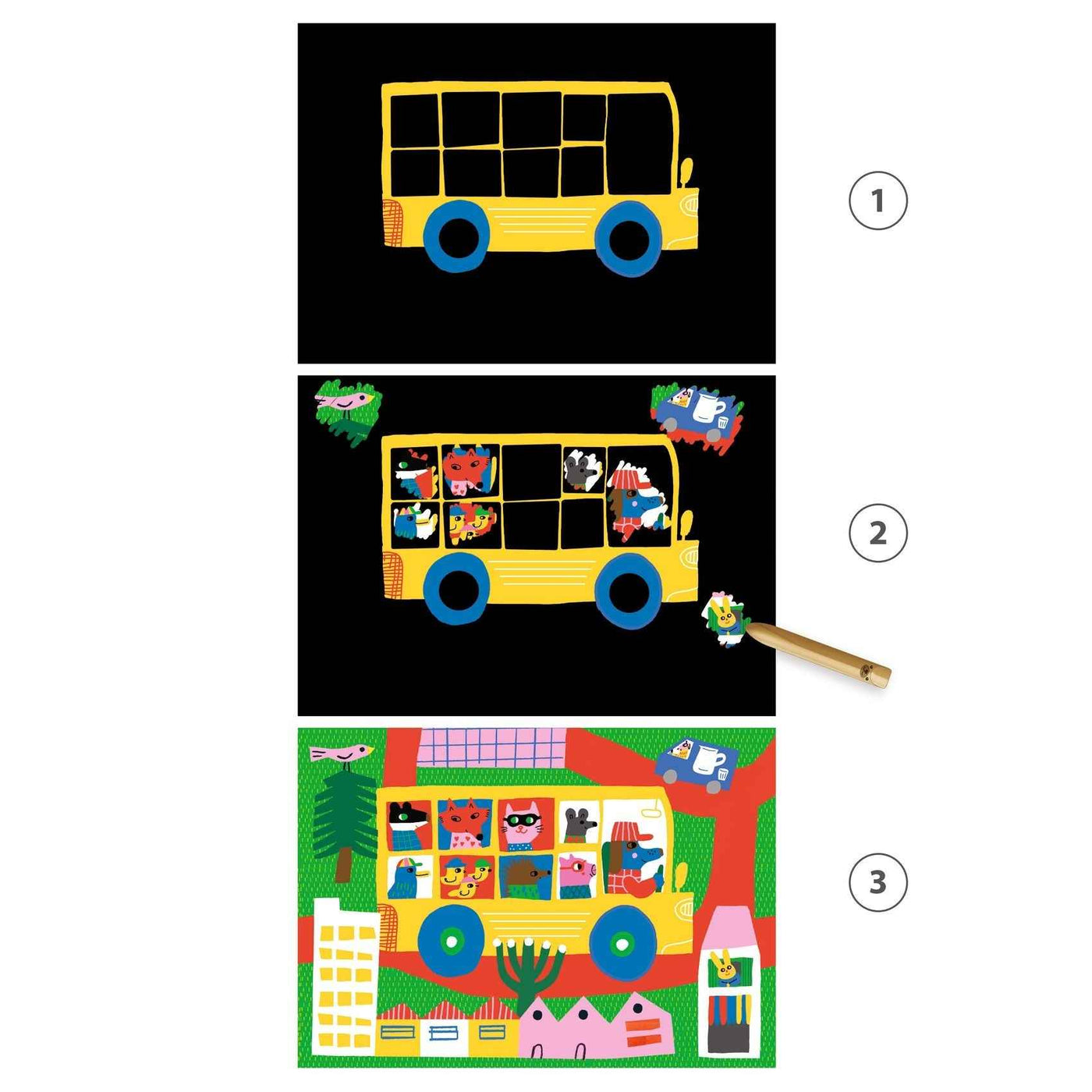 Djeco vehicle coloring cards +18M