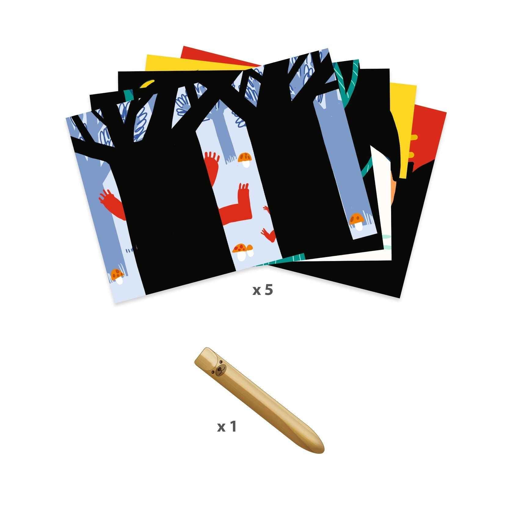 Djeco animal scratch cards +18M