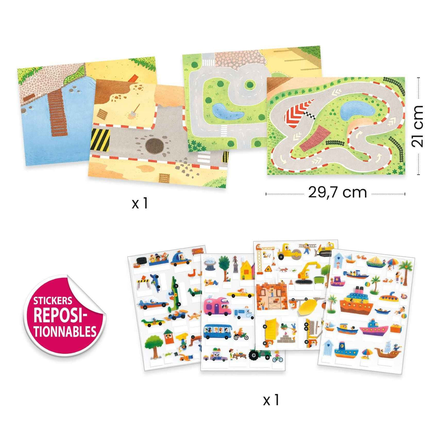 Djeco | Straight-Fit Vehicle Stickers