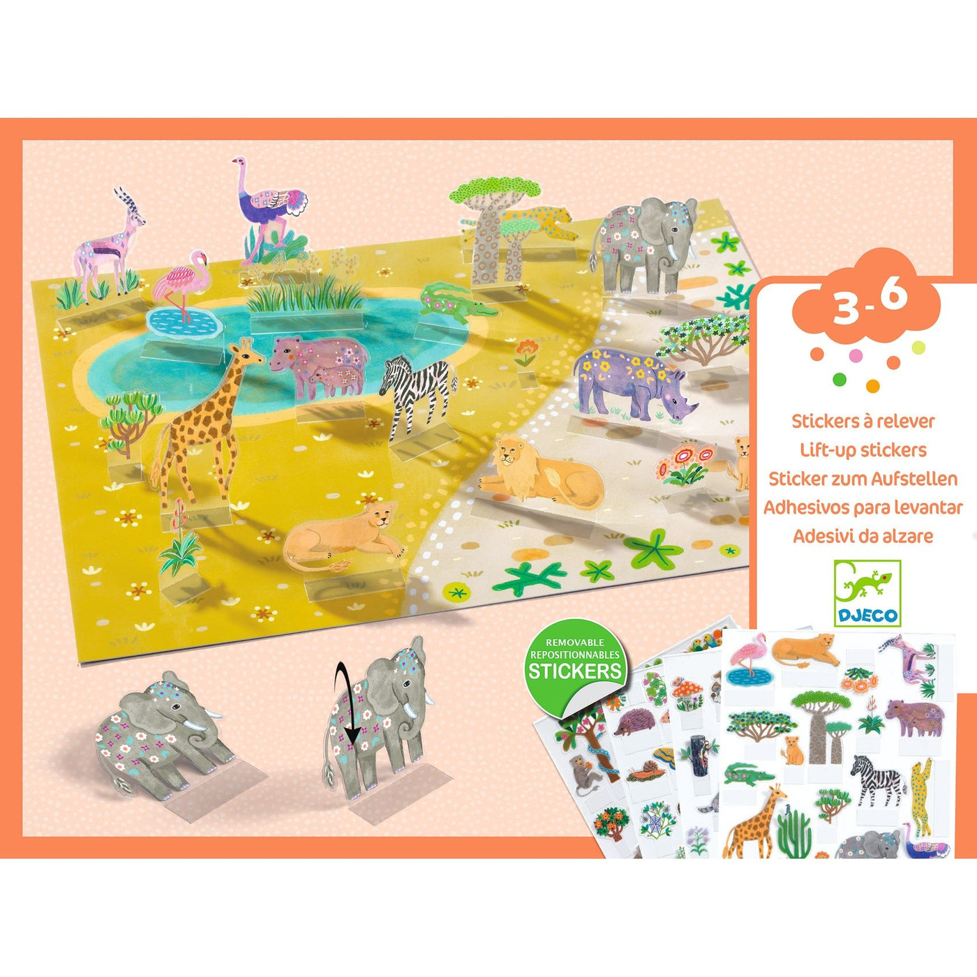 Djeco | Stickers Om Rechtop Te Zetten-Dieren
