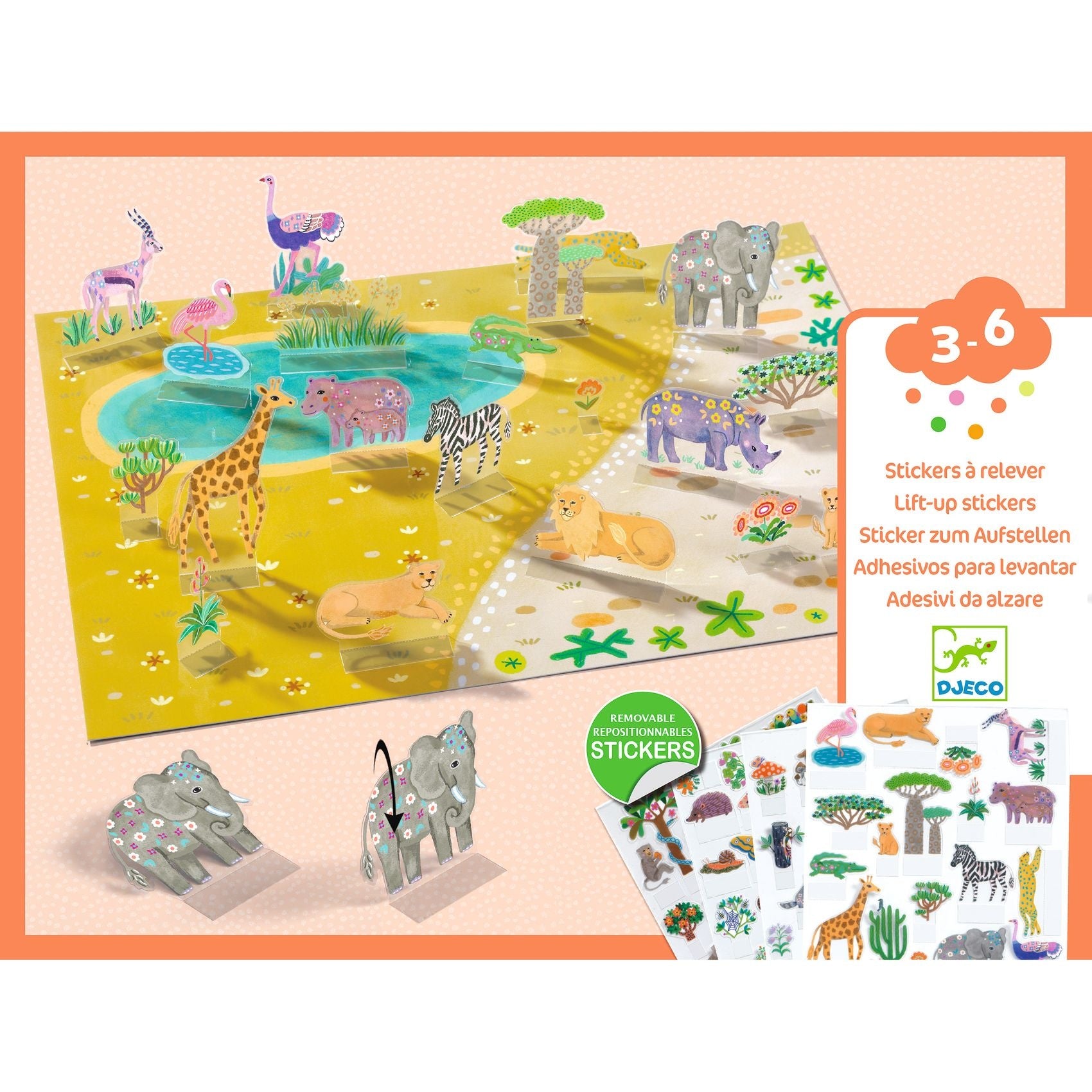 Djeco | Stickers Om Rechtop Te Zetten-Dieren