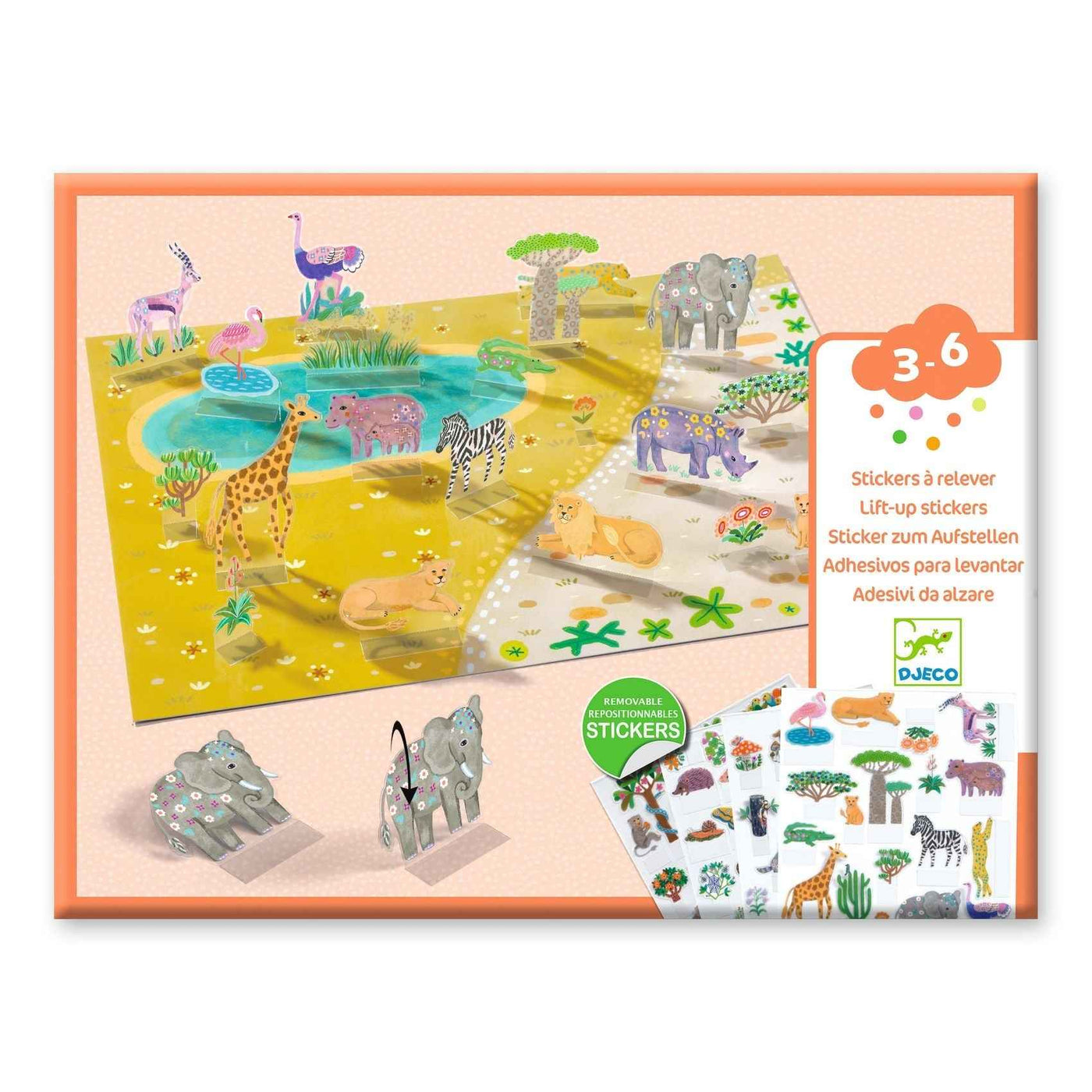 Djeco | Stickers to Place Straight - Animals