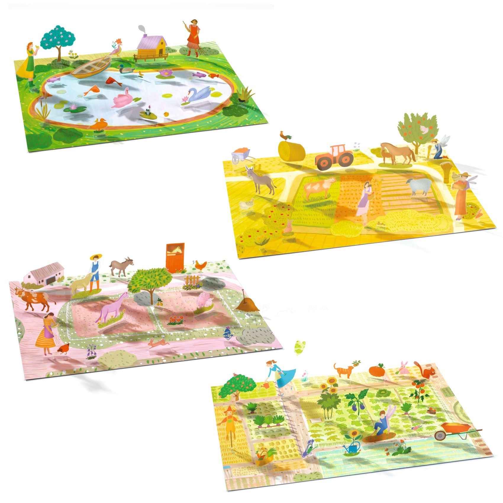 Djeco | Stickers to Place Upright - Farm