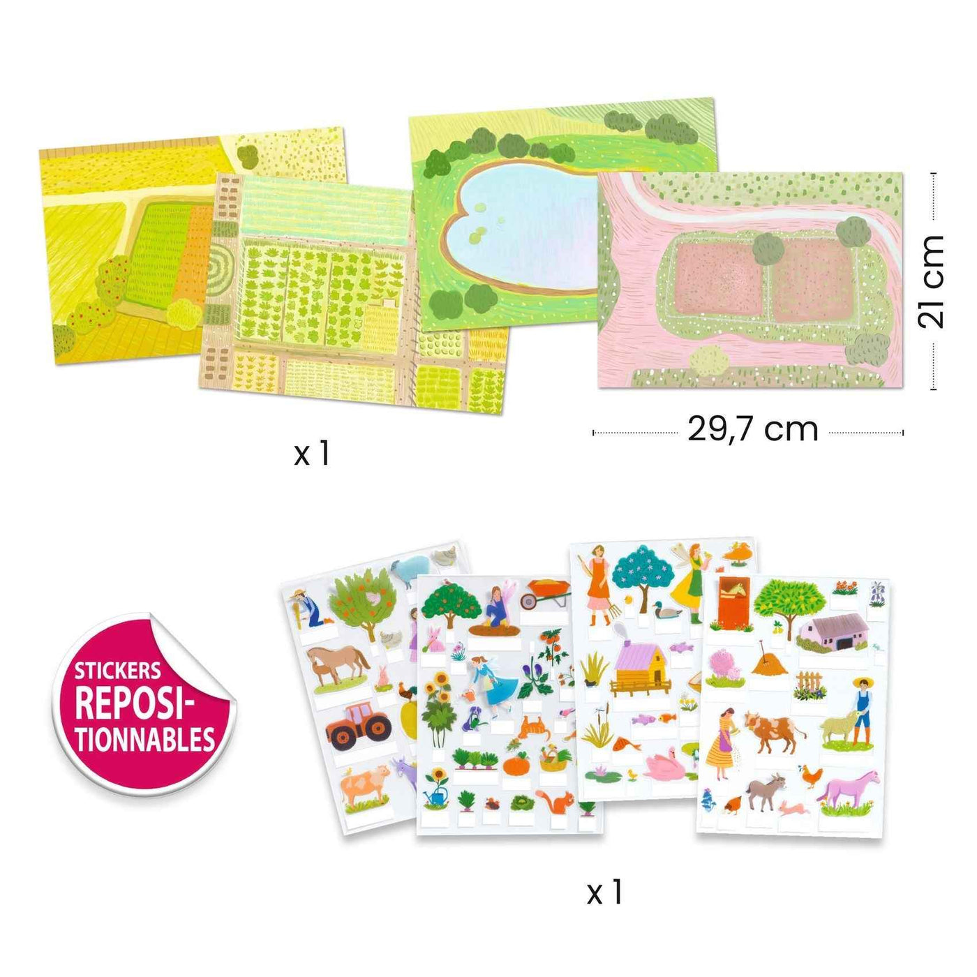 Djeco | Farmyard Stickers to Place Right-Side Up