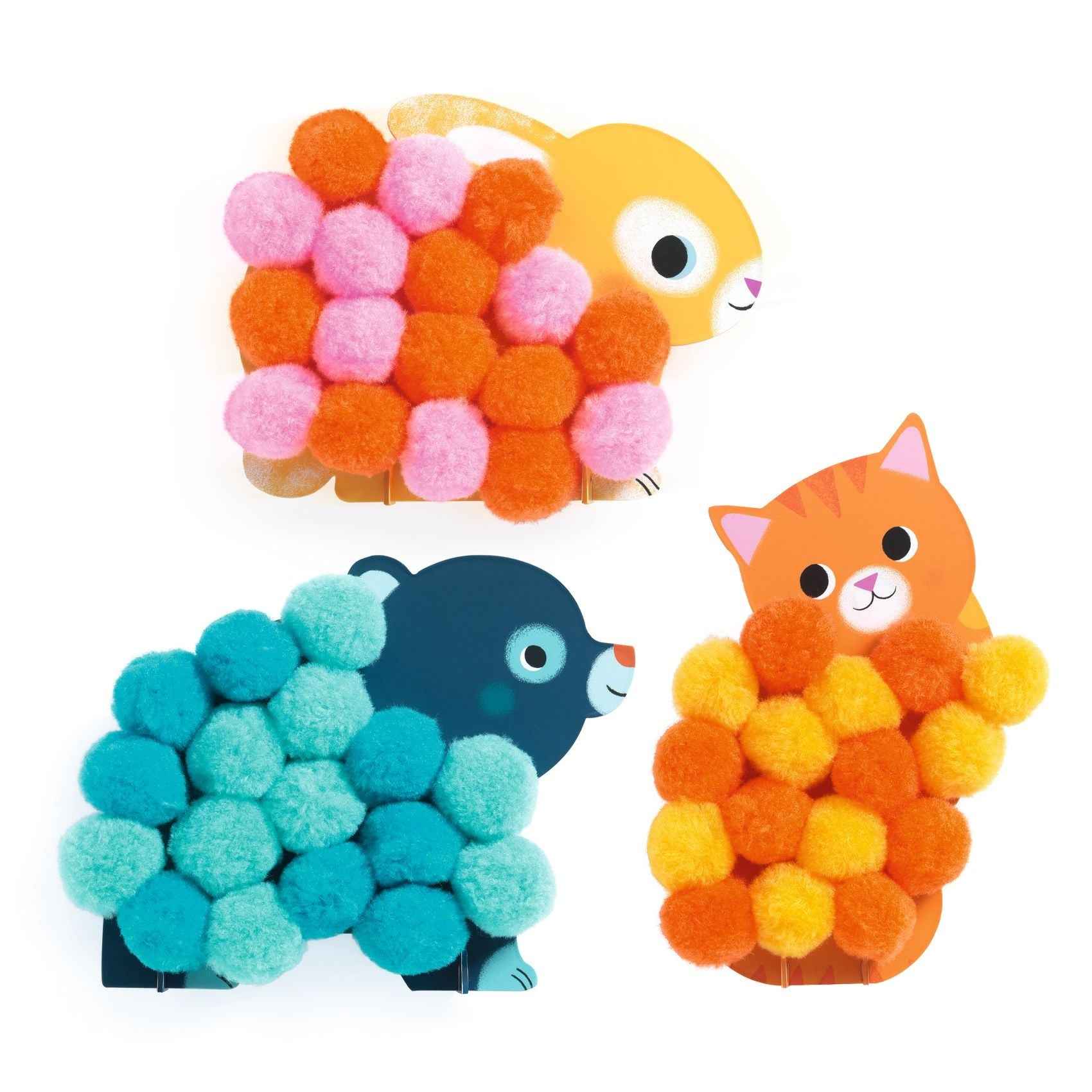 Djeco | Pompon Collage Animals and Pompon Circles