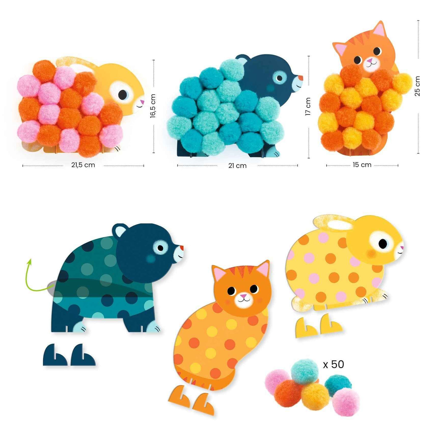 Djeco | Pom Pom Collage Animals and Pom Pom Circles