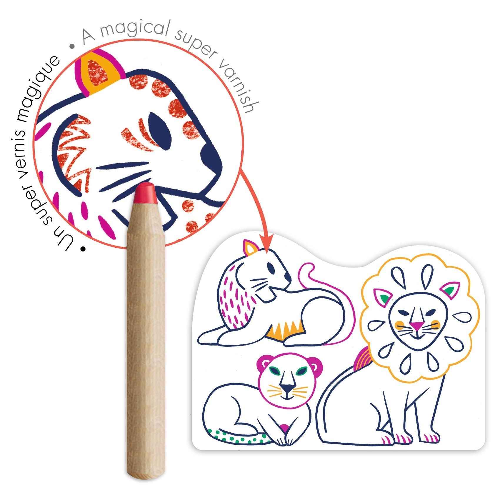 Djeco | Hidden Colouring Pages Wild Animal Families