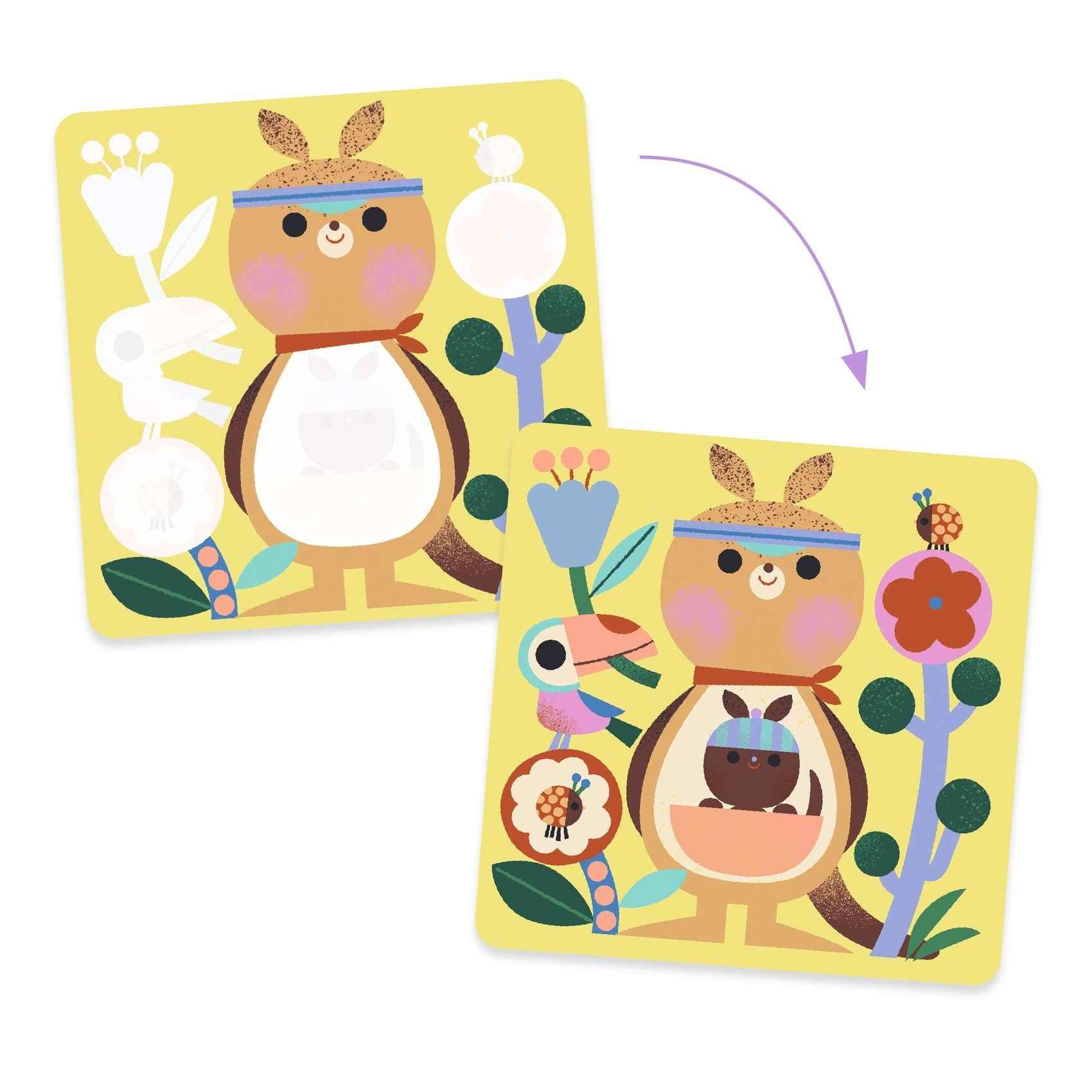 Djeco | Magical Coloring Peekaboo! Animal Babies From All Over The World