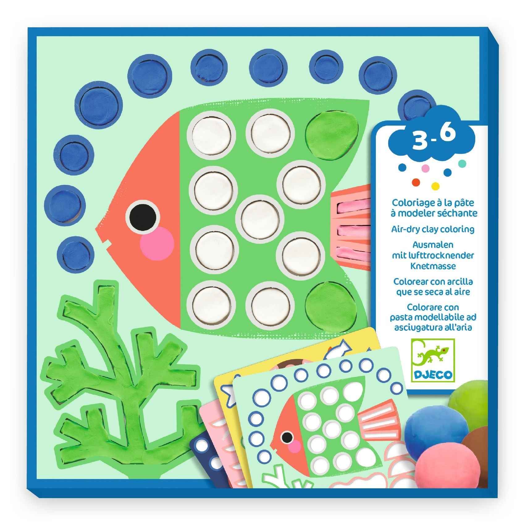 Djeco | Coloring with Air-Drying Clay: Mischievous Sea Creatures