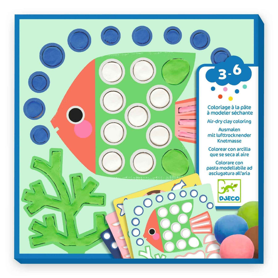 Djeco | Coloring with Air-Drying Clay: Mischievous Sea Creatures