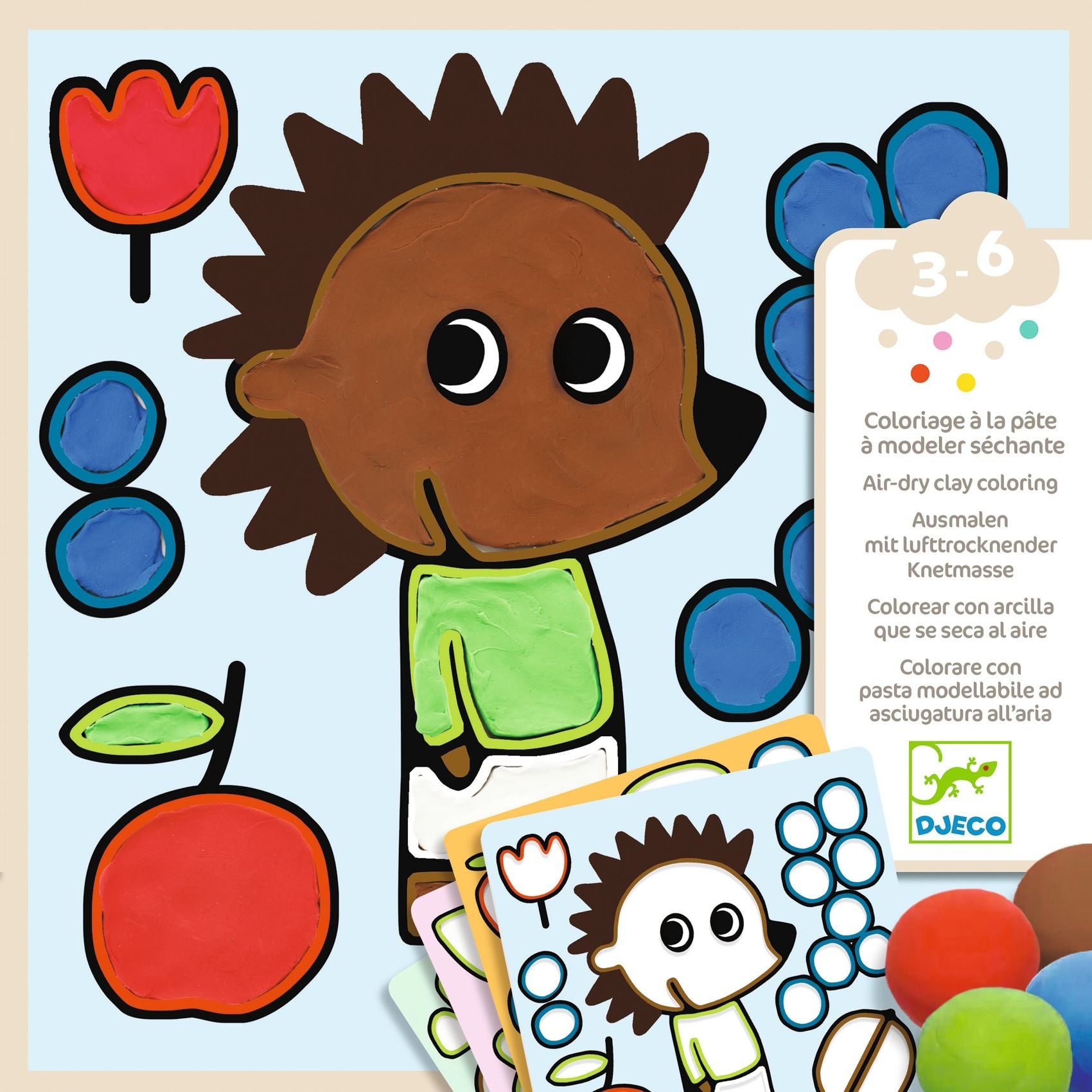Djeco | Coloring with Air-Drying Clay Naughty Garden Friends