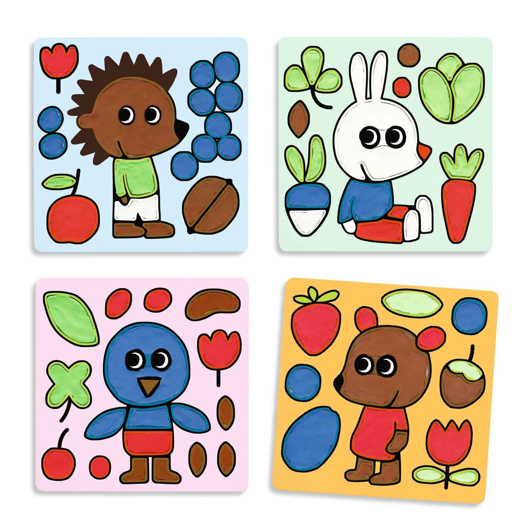 Djeco | Coloring with Air-Drying Clay Naughty Little Garden Friends
