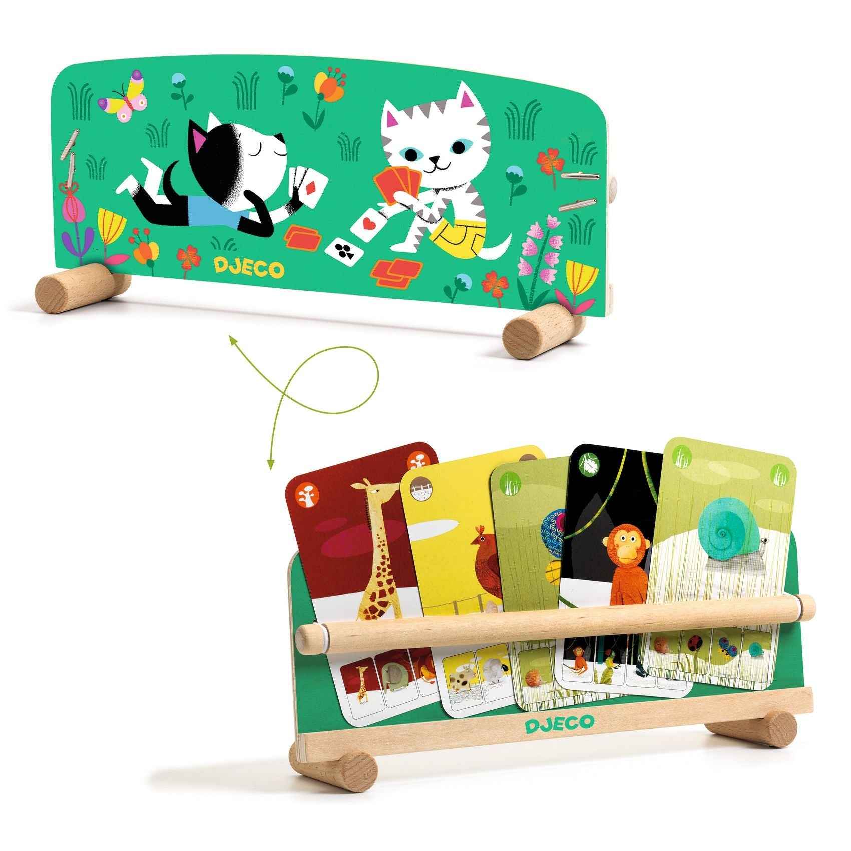 Djeco wooden playing card holder