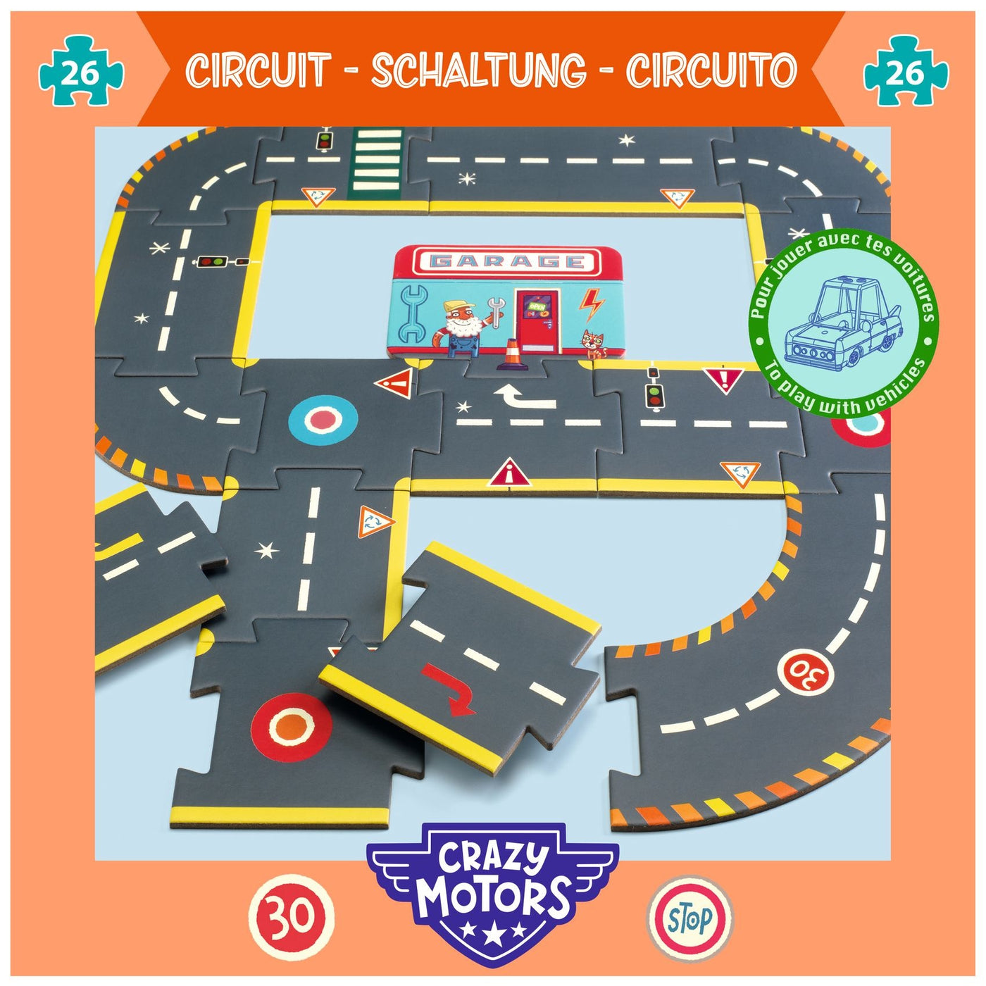 Djeco | Crazy Motors Circuitpuzzel 26 Stuks