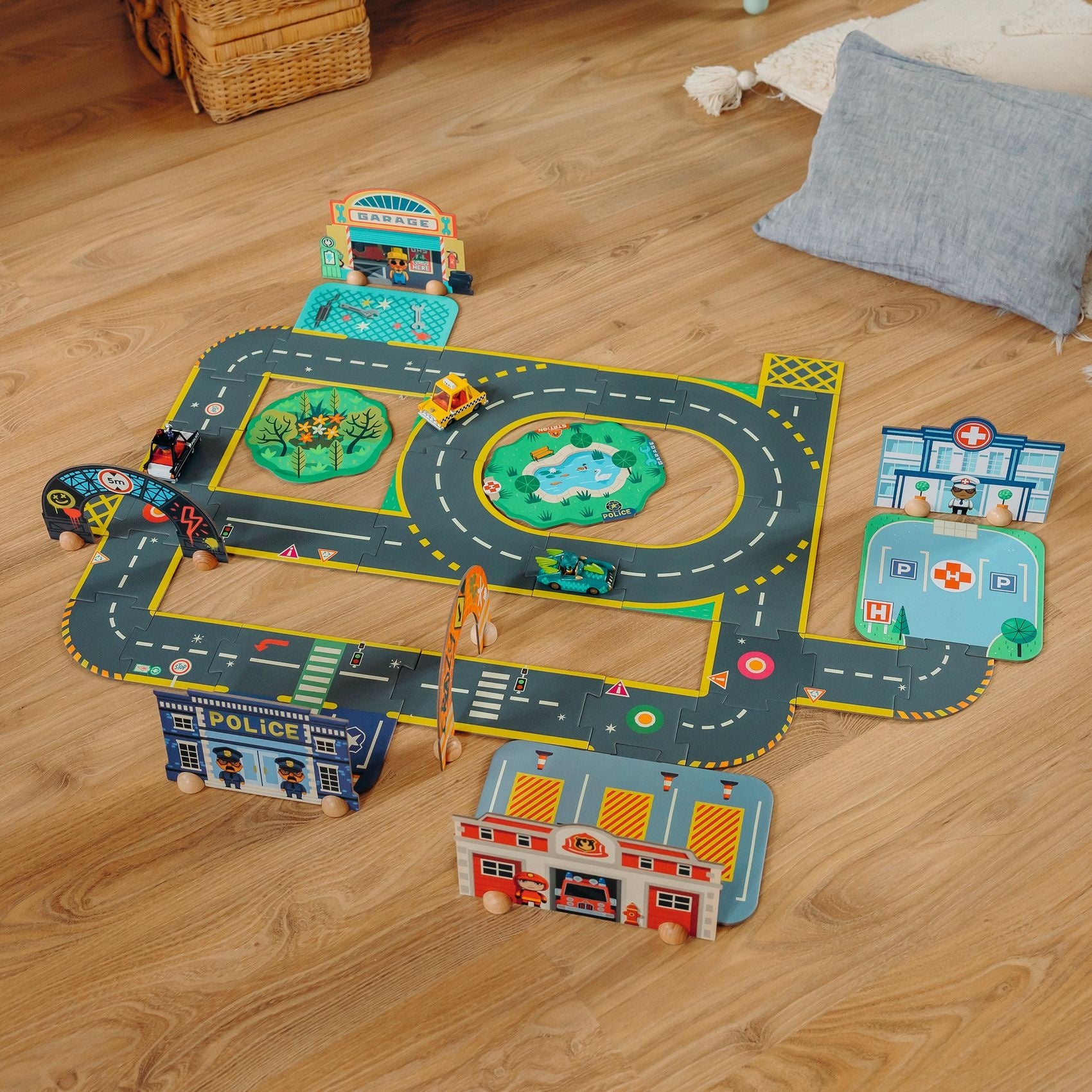 Djeco | Crazy Motors Puzzl'Up Giant Stad 34 Stuks
