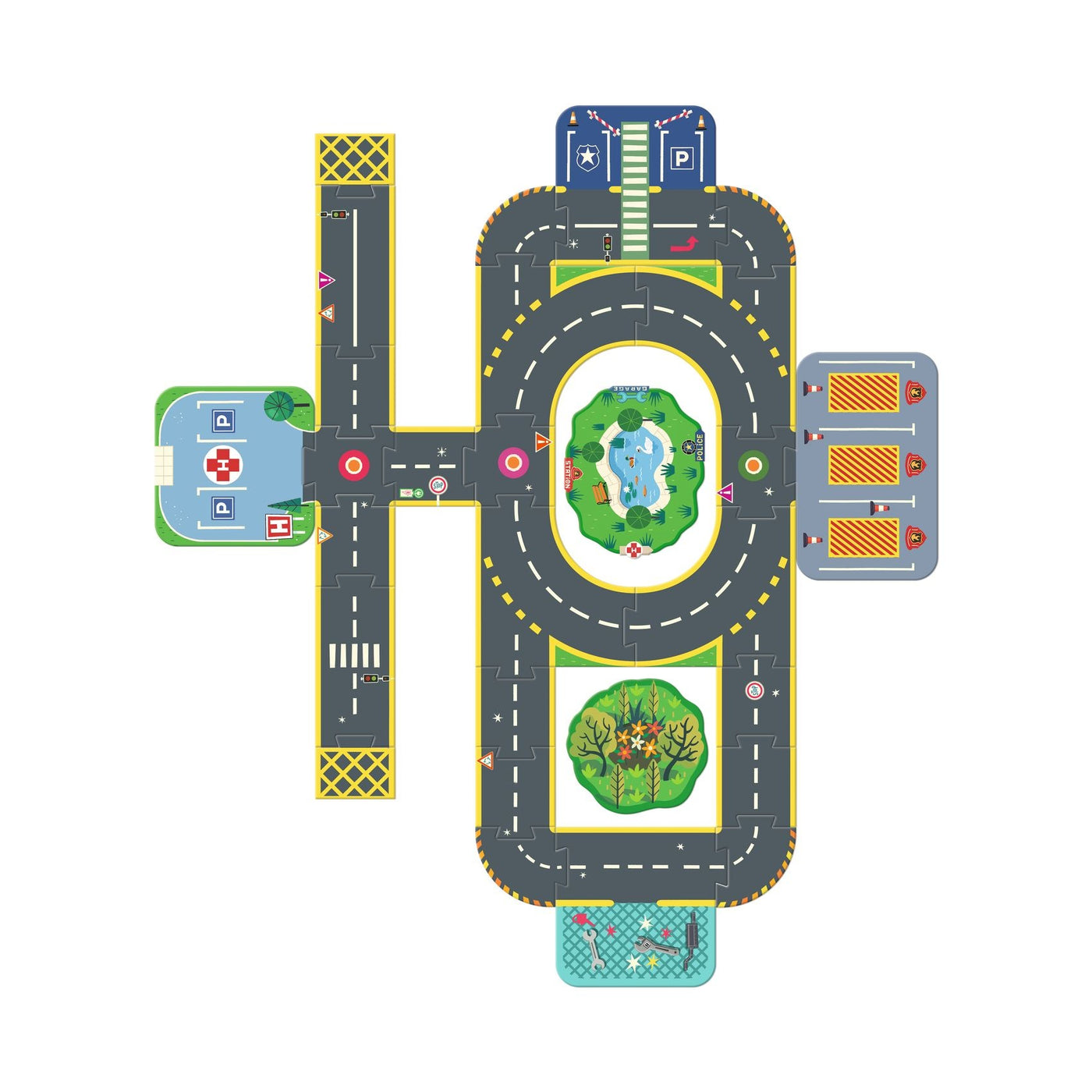 Djeco | Crazy Motors Puzzl'Up Giant Stad 34 Stuks