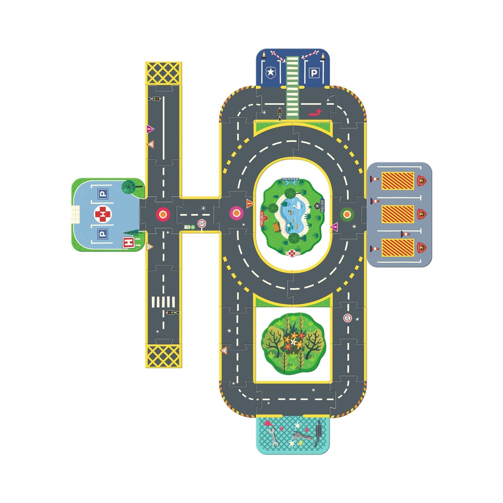 Djeco | Crazy Motors Puzzl'Up Giant Stad 34 Stuks