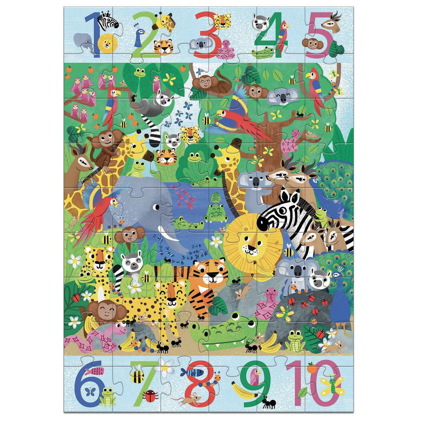 Djeco puzzel 1 tot 10 Jungle - 54 stukjes