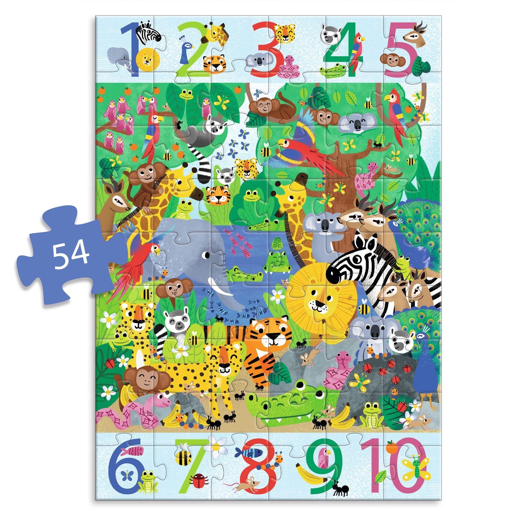 Djeco puzzel 1 tot 10 Jungle - 54 stukjes