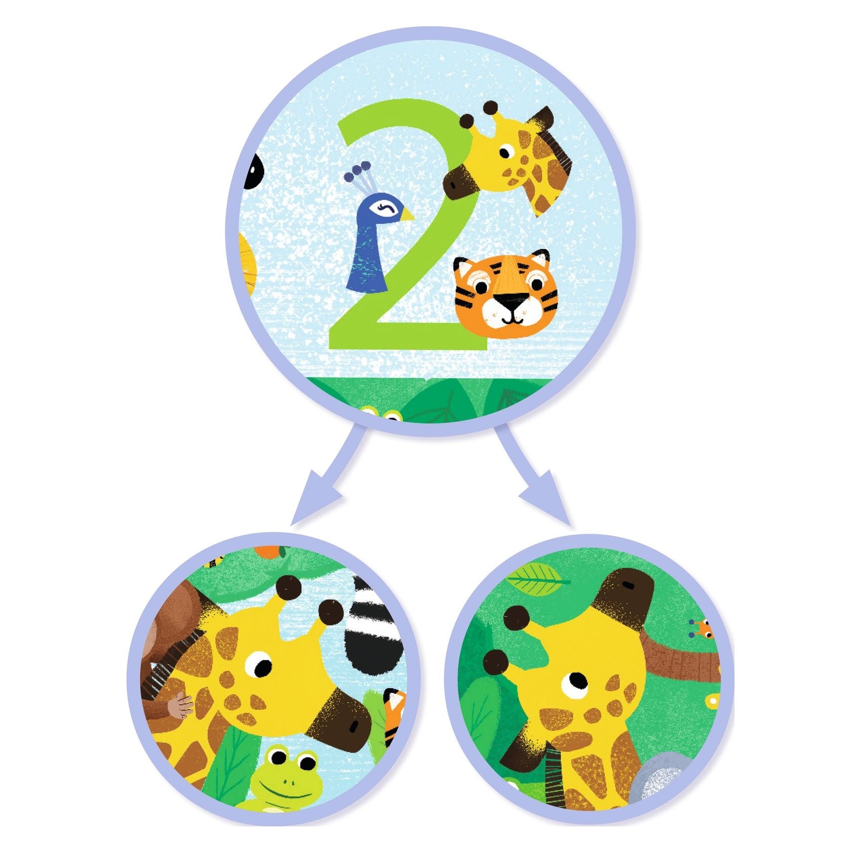 Djeco puzzel 1 tot 10 Jungle - 54 stukjes