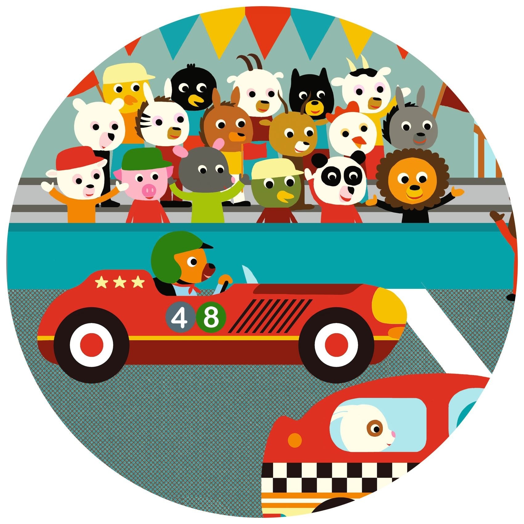 Djeco puzzel de raceauto 16 stukjes