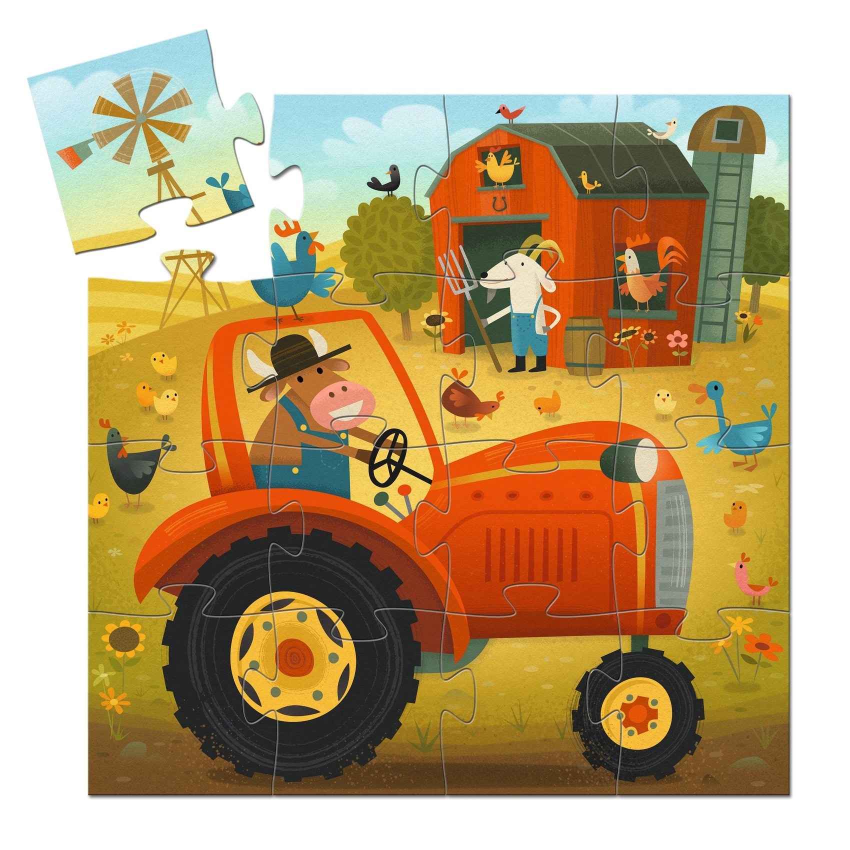 Djeco | 16-Piece Tractor Puzzle
