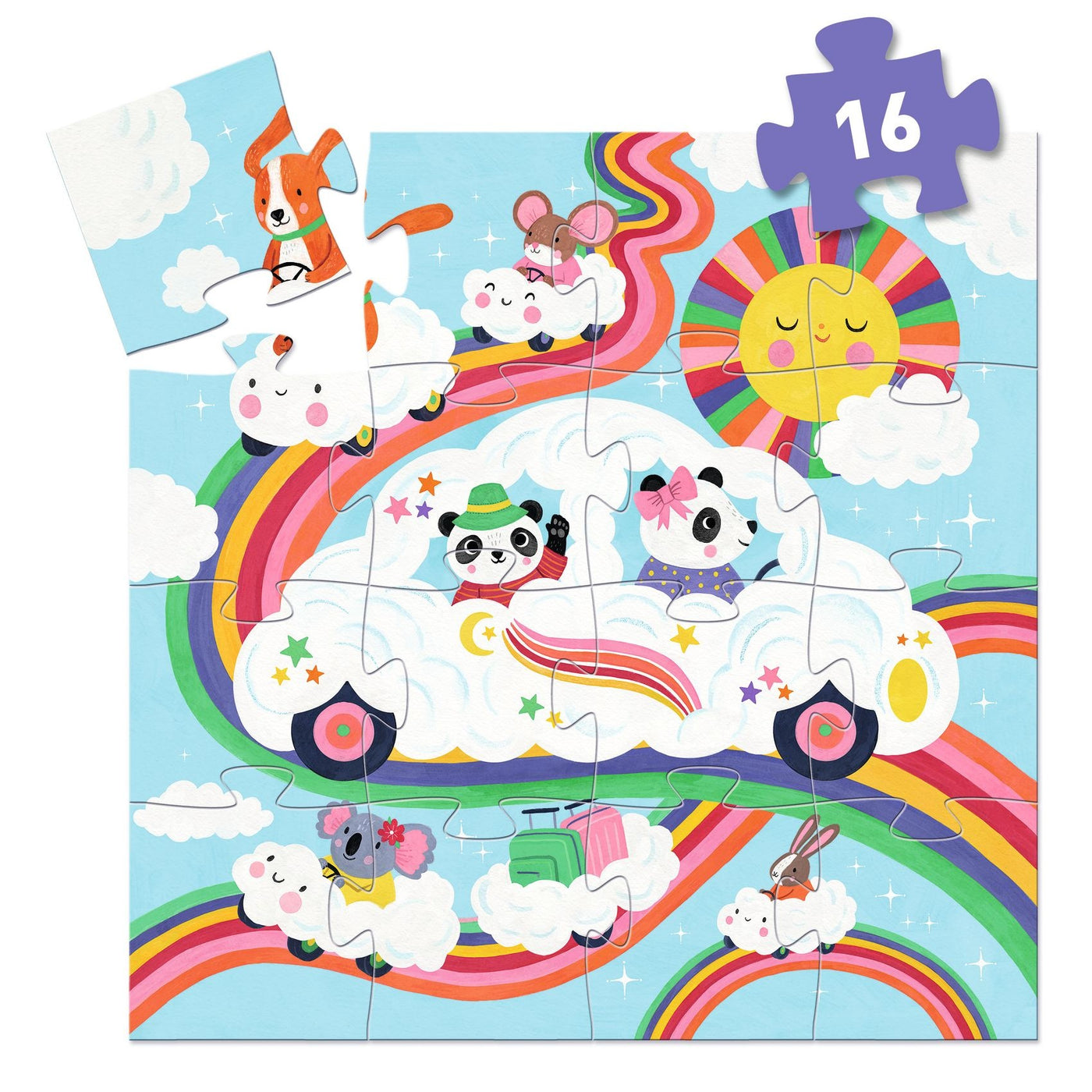Djeco | Puzzel Wolkenauto 16 Stuks