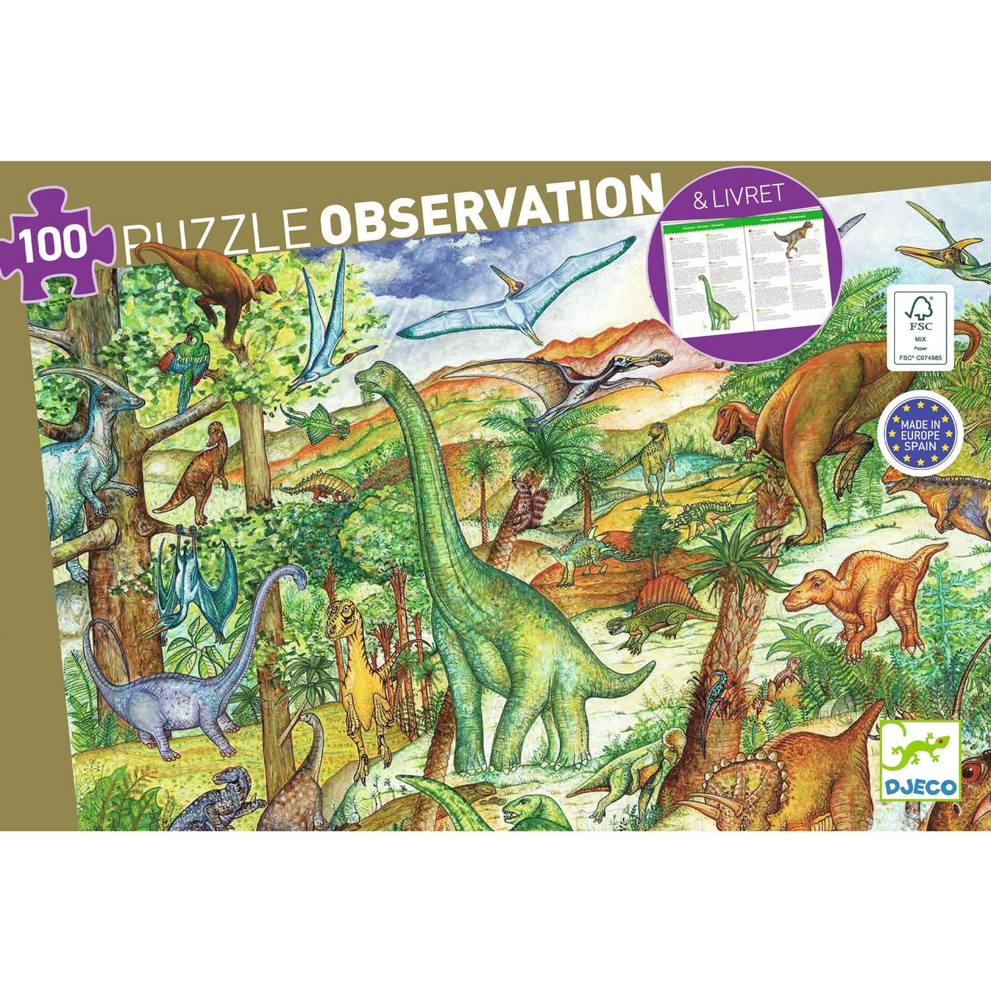 Djeco puzzel Dinosaurus 100st