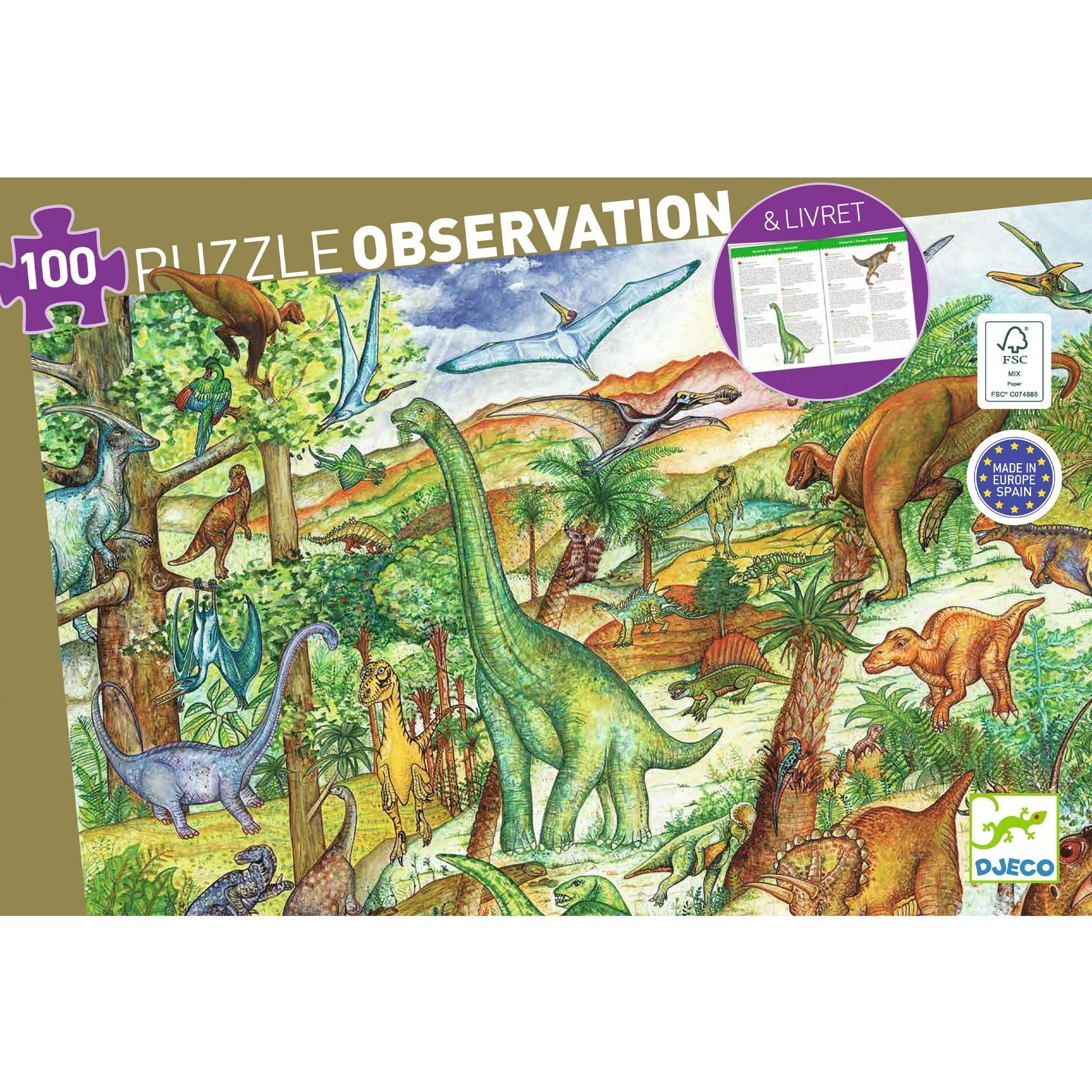 Djeco puzzel Dinosaurus 100st