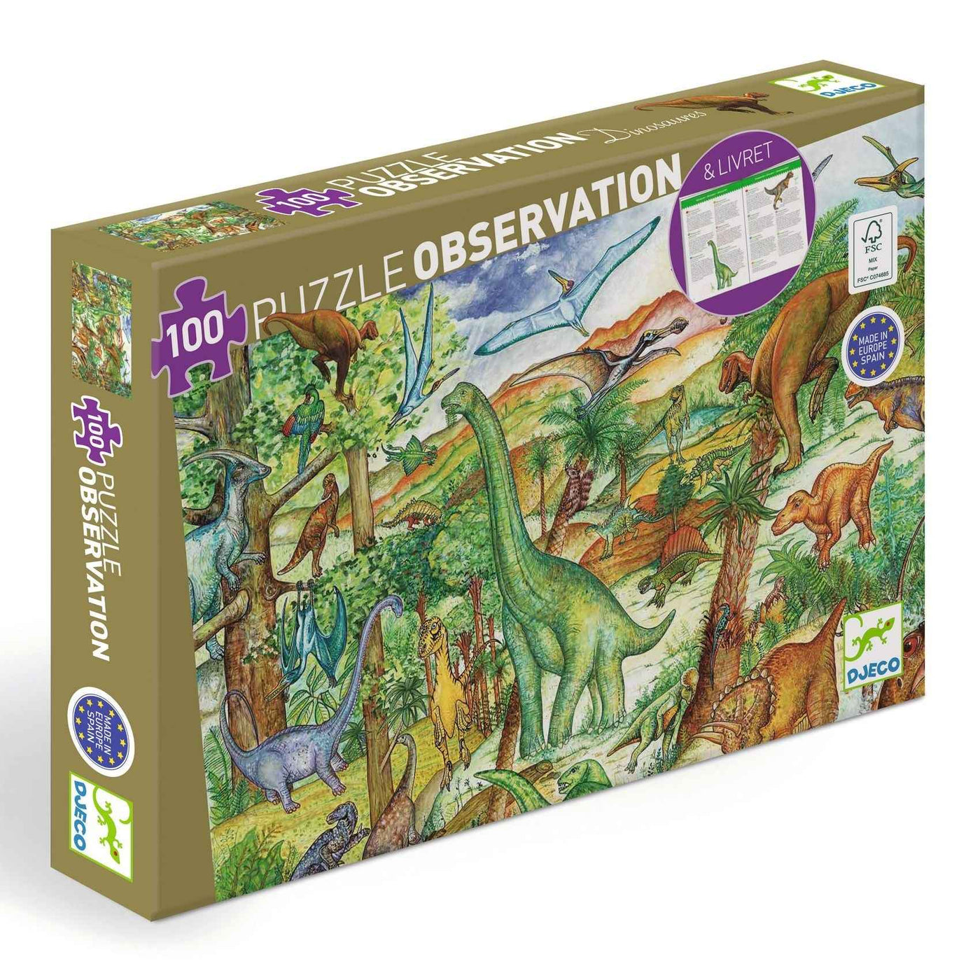 Djeco puzzel Dinosaurus 100st