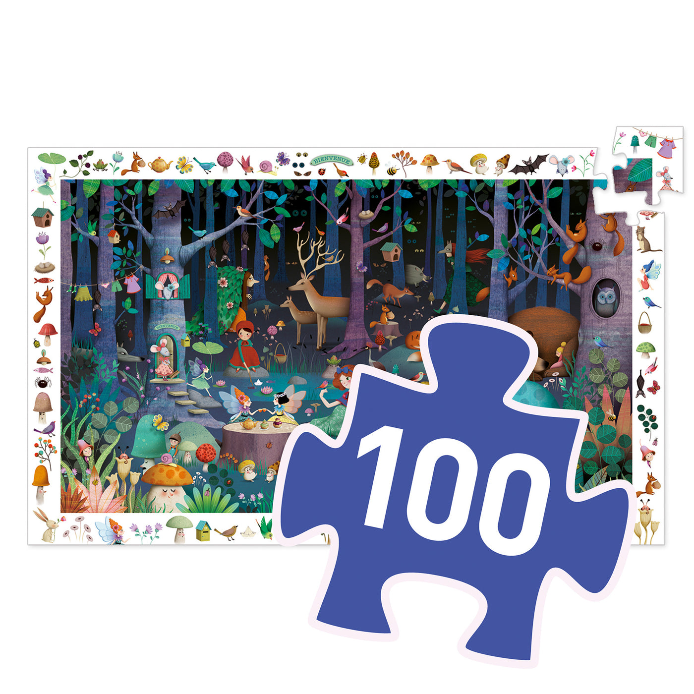 Djeco observatie puzzel betoverd bos +5jr 100st