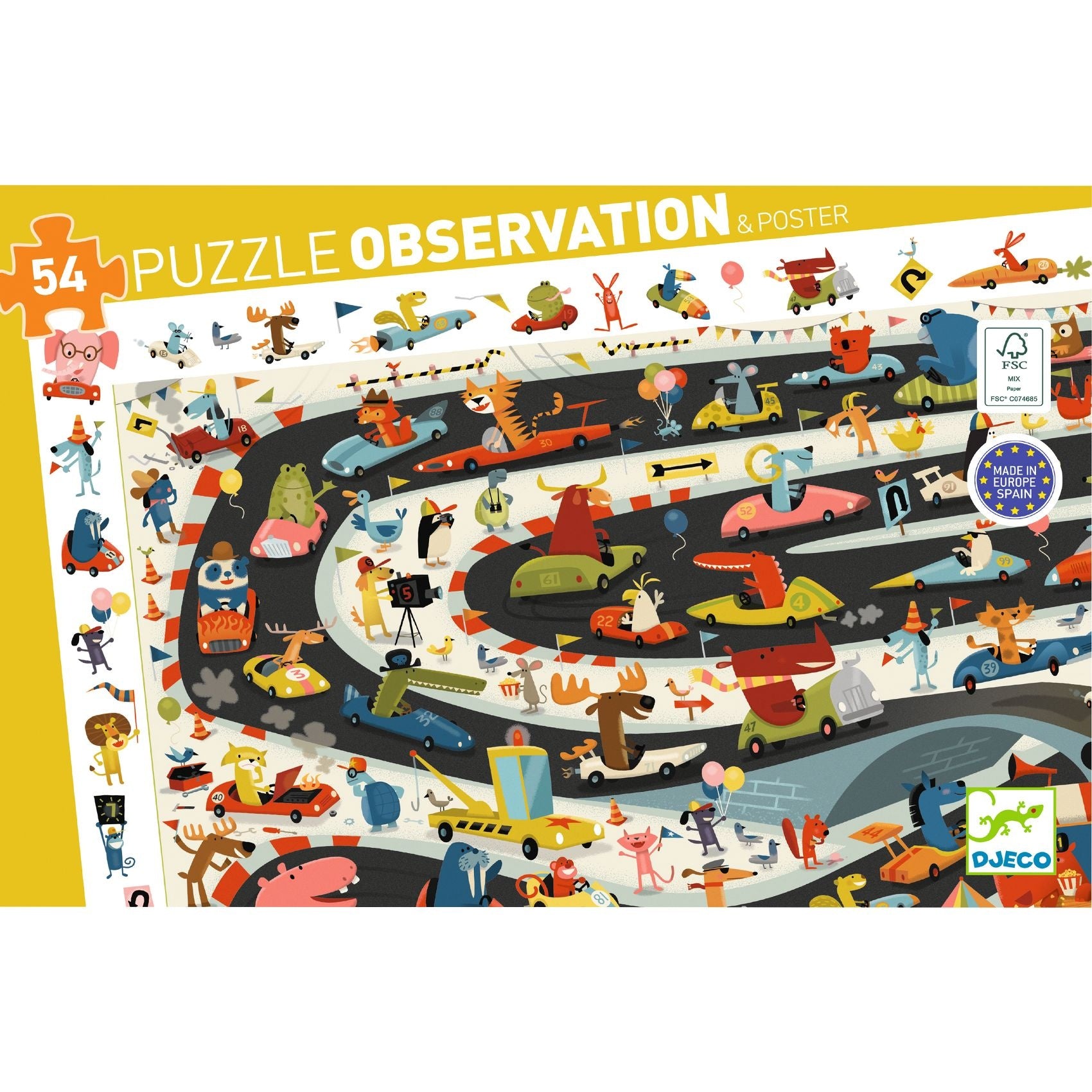Djeco | Observatiepuzzel Autorally - 54 Stuks