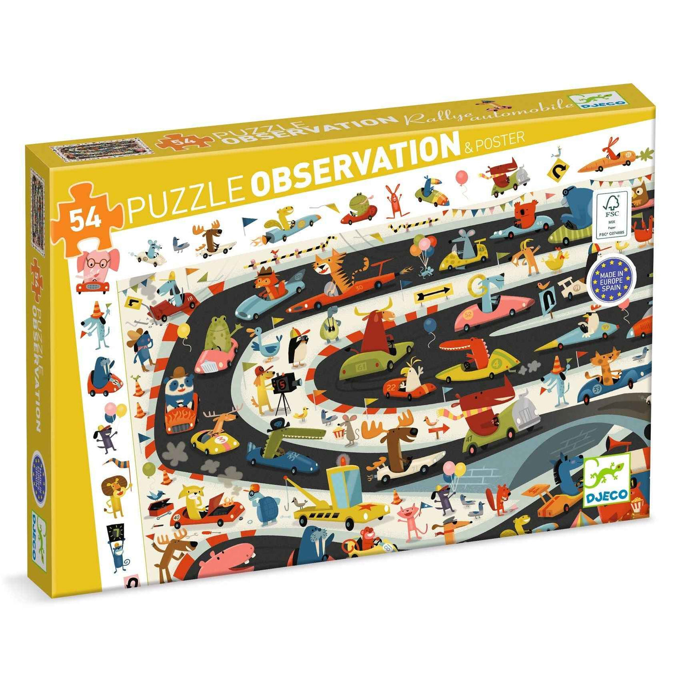 Djeco | Observation Puzzle Car Rally - 54 Pieces