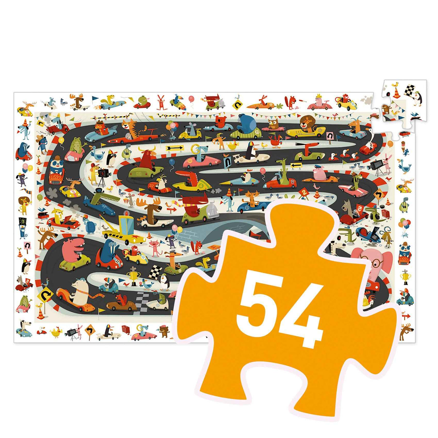 Djeco | Observation Puzzle Car Rally - 54 Pieces