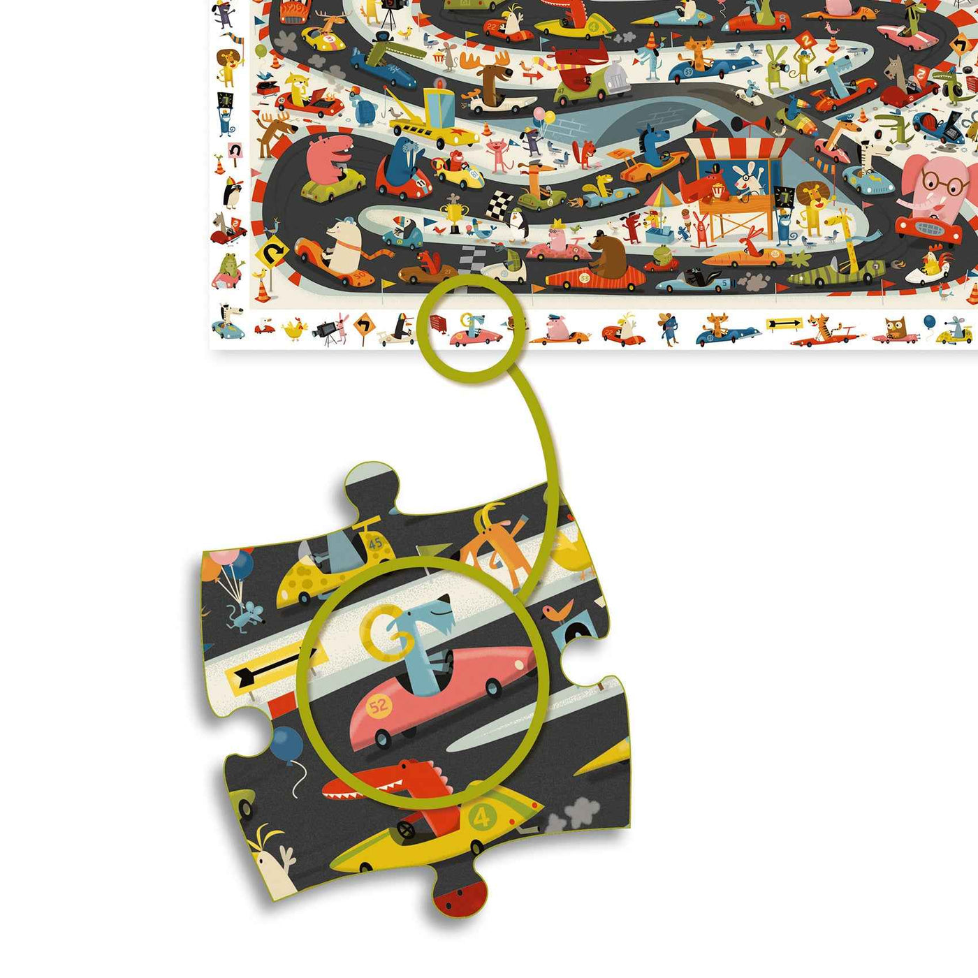 Djeco | Observation Puzzle Car Rally - 54 Pieces