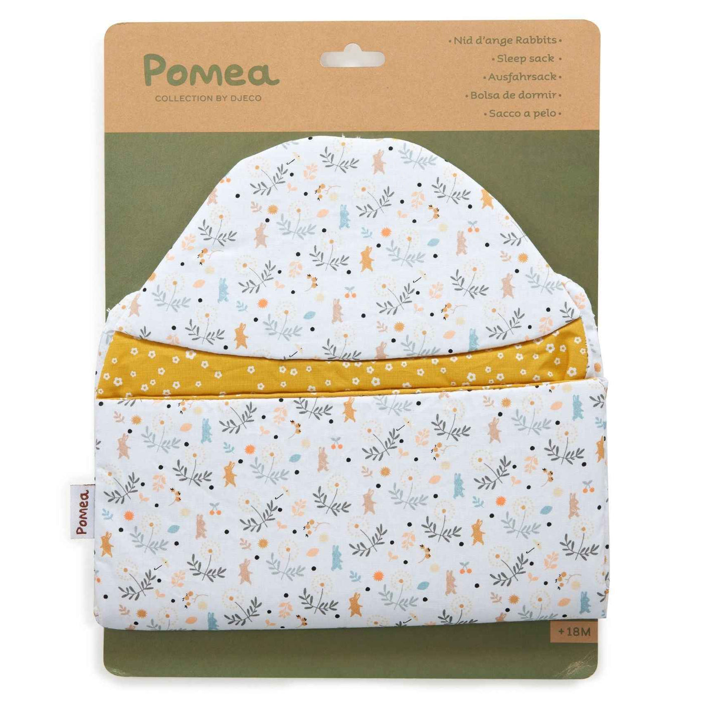 Djeco Pomea Doll Sleeping Bag with Rabbits 38cm