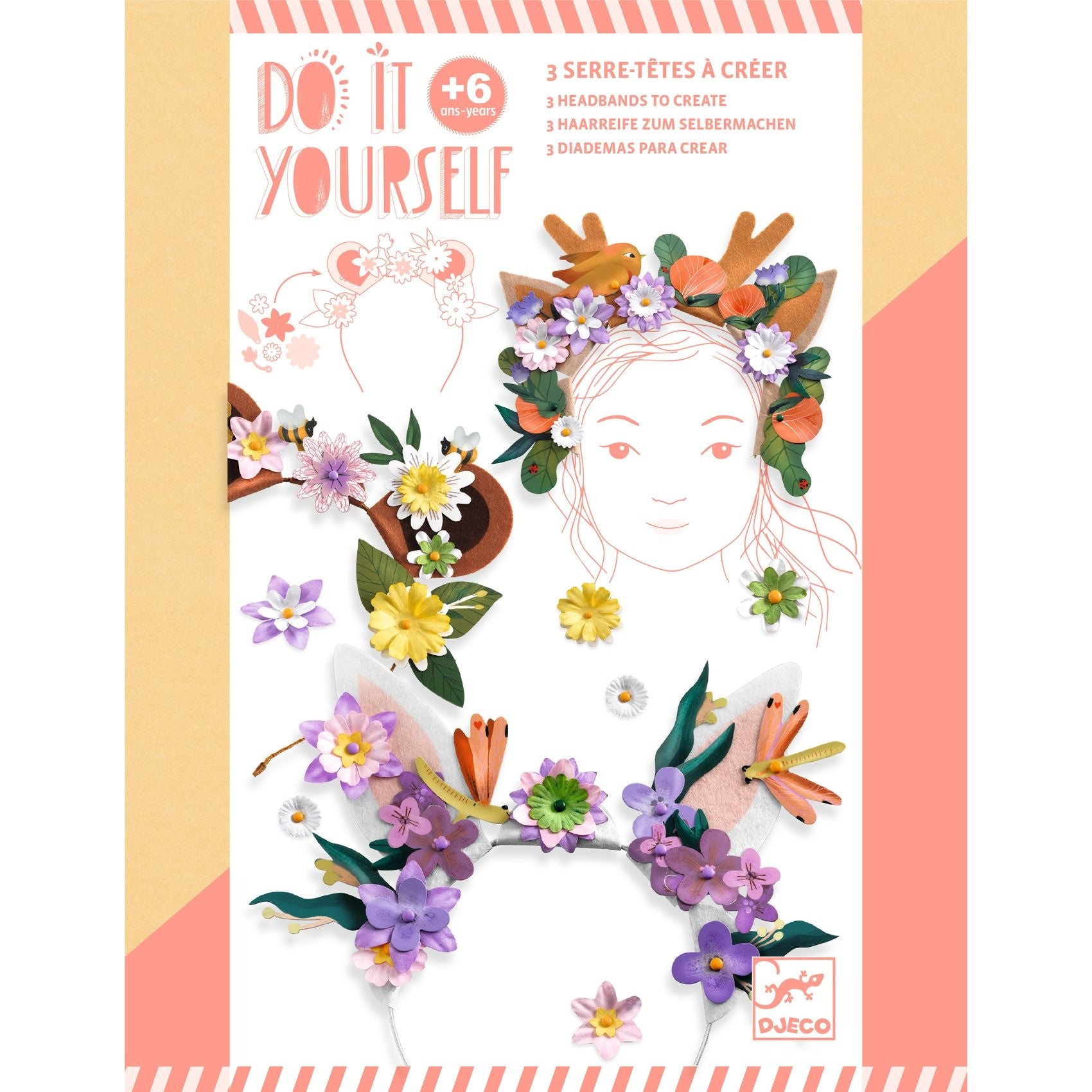Djeco | Do It Yourself 3 Hoofdbanden Om Te Maken  Flower Friends