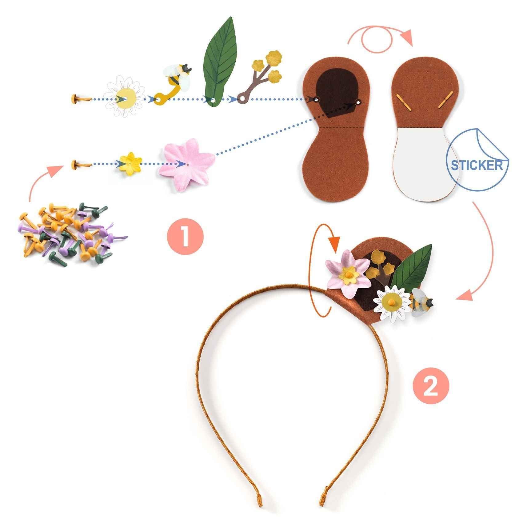Djeco | Do It Yourself 3 Hoofdbanden Om Te Maken  Flower Friends