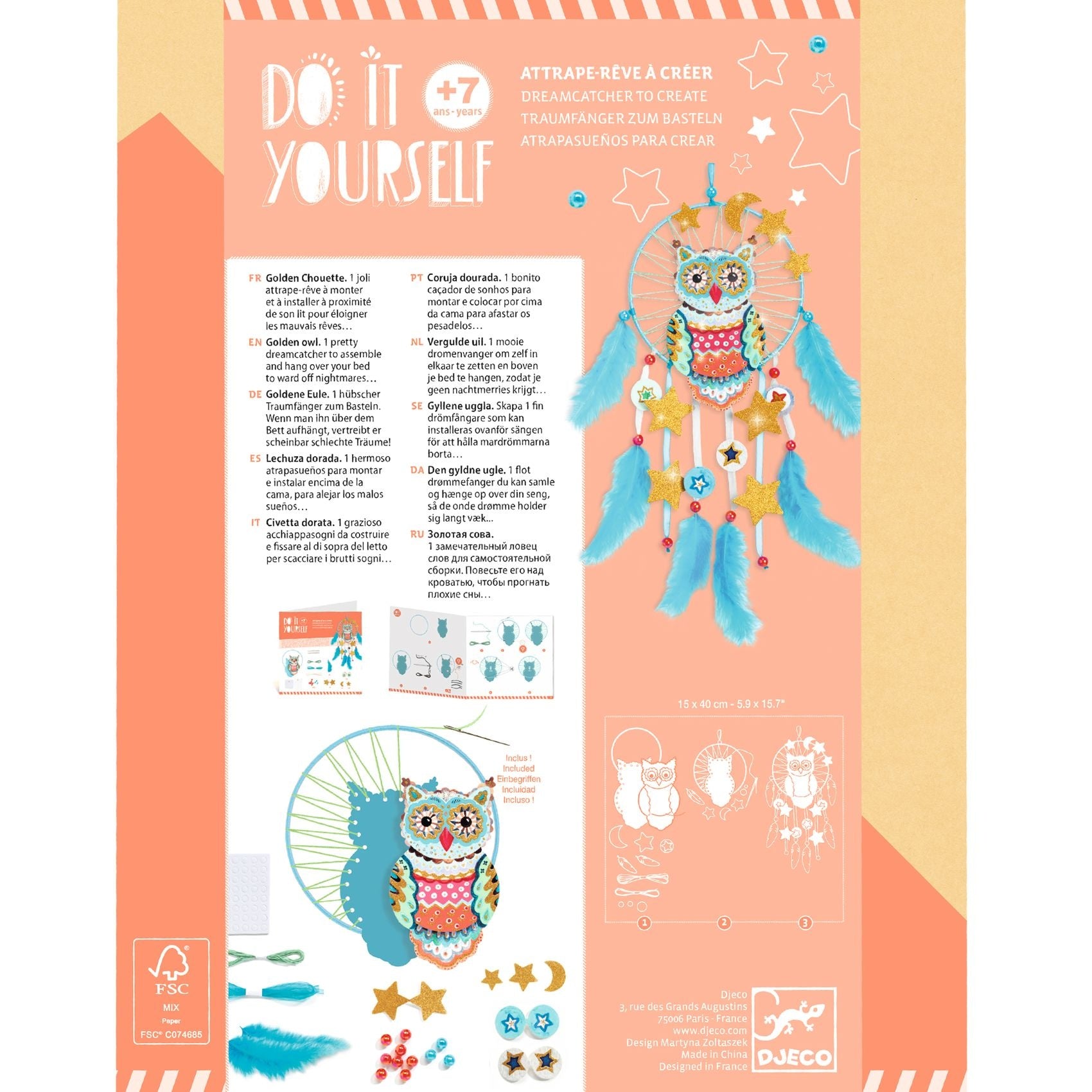 Djeco | Do It Yourself Dromenvanger Maken Golden Owl