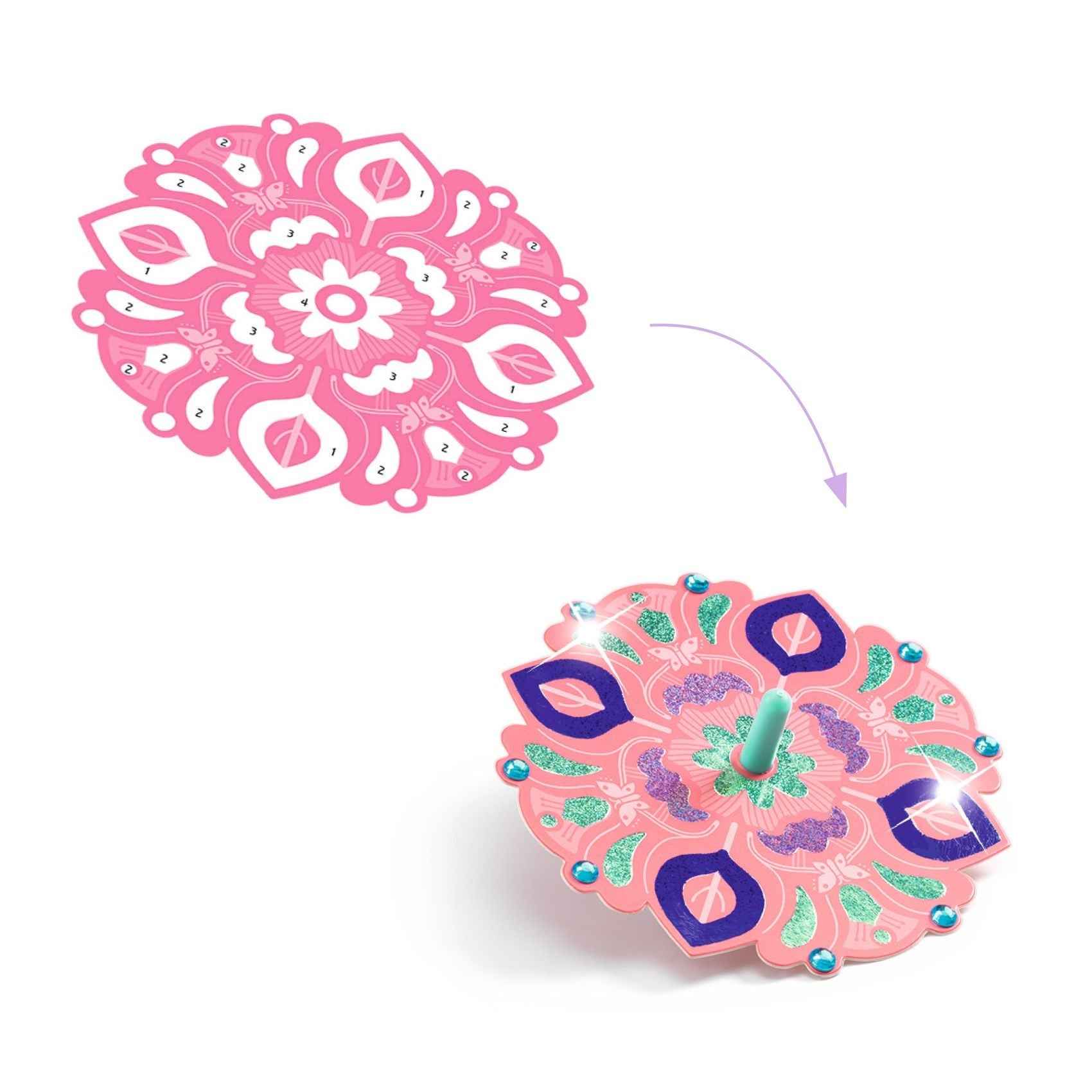Djeco | Do It Yourself 2 Rollers and 12 Discs to Metallize Flower Power