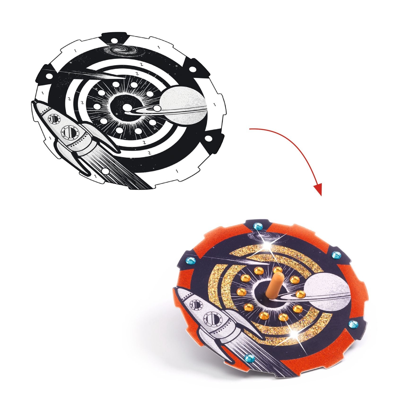 Djeco | Do It Yourself 2 Tollen En 12 Schijven Om Te Metalliseren Hypnotiserende Kosmos
