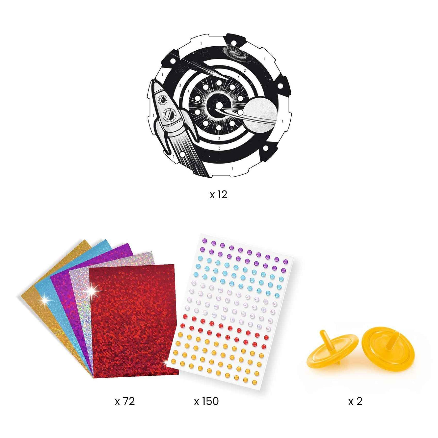 Djeco | Do It Yourself 2 Tollen En 12 Schijven Om Te Metalliseren Hypnotiserende Kosmos