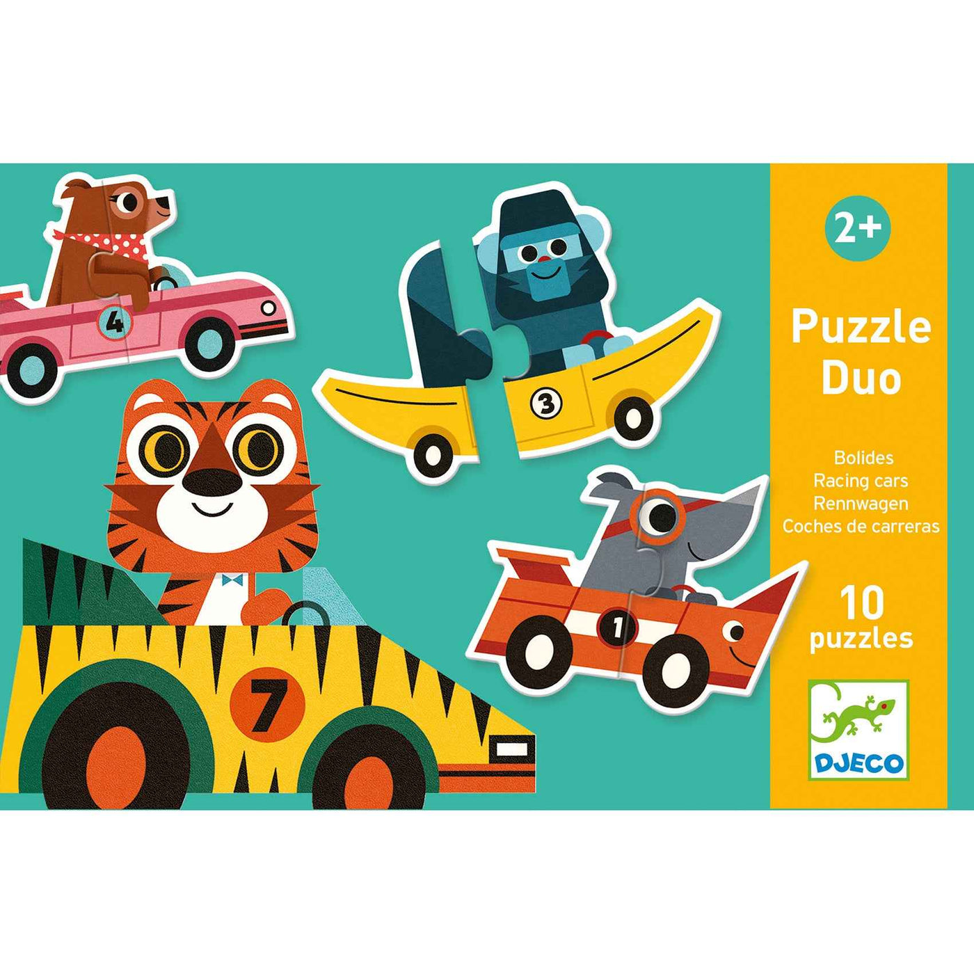 Djeco puzzel duo racewagens 10x 2st