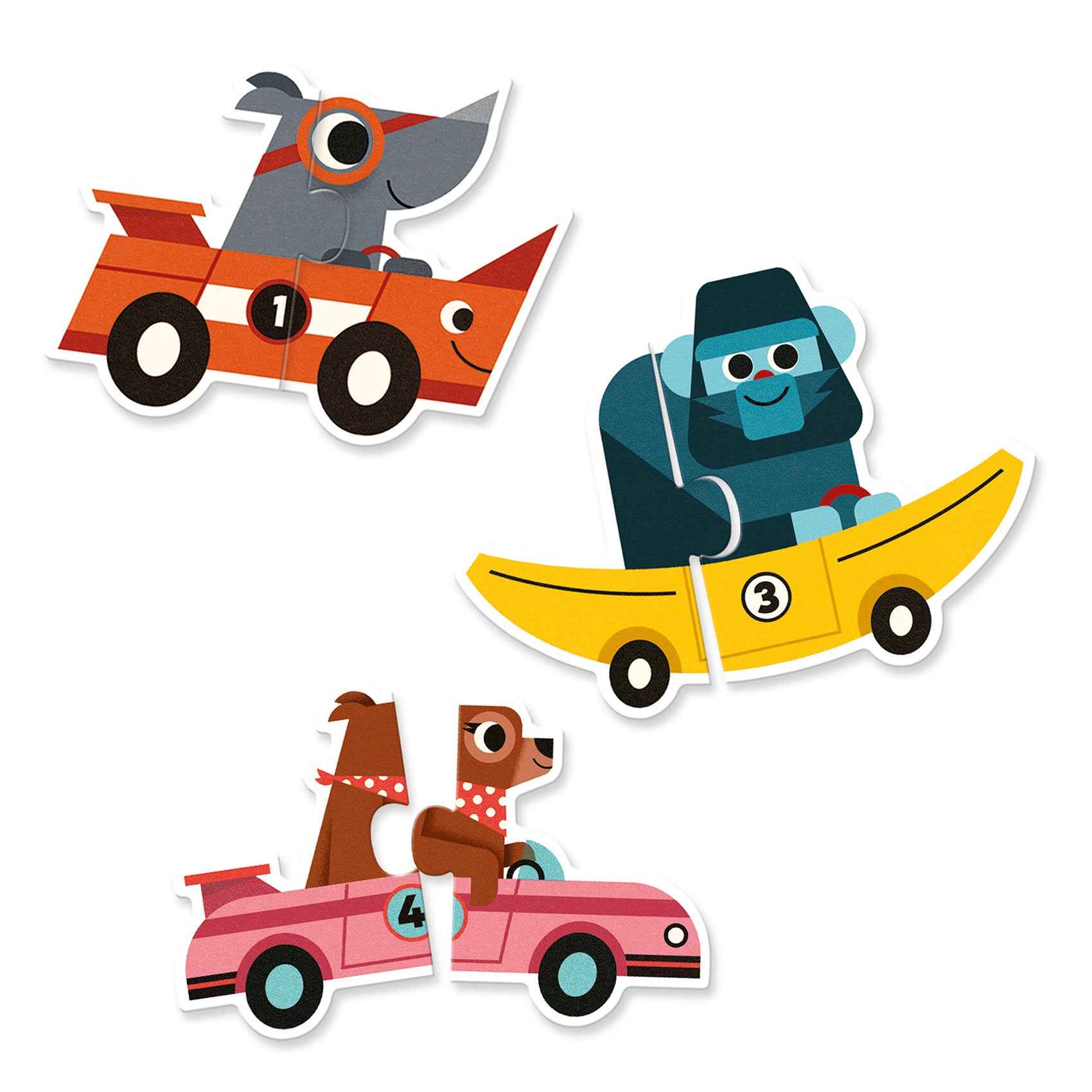 Djeco puzzel duo racewagens 10x 2st
