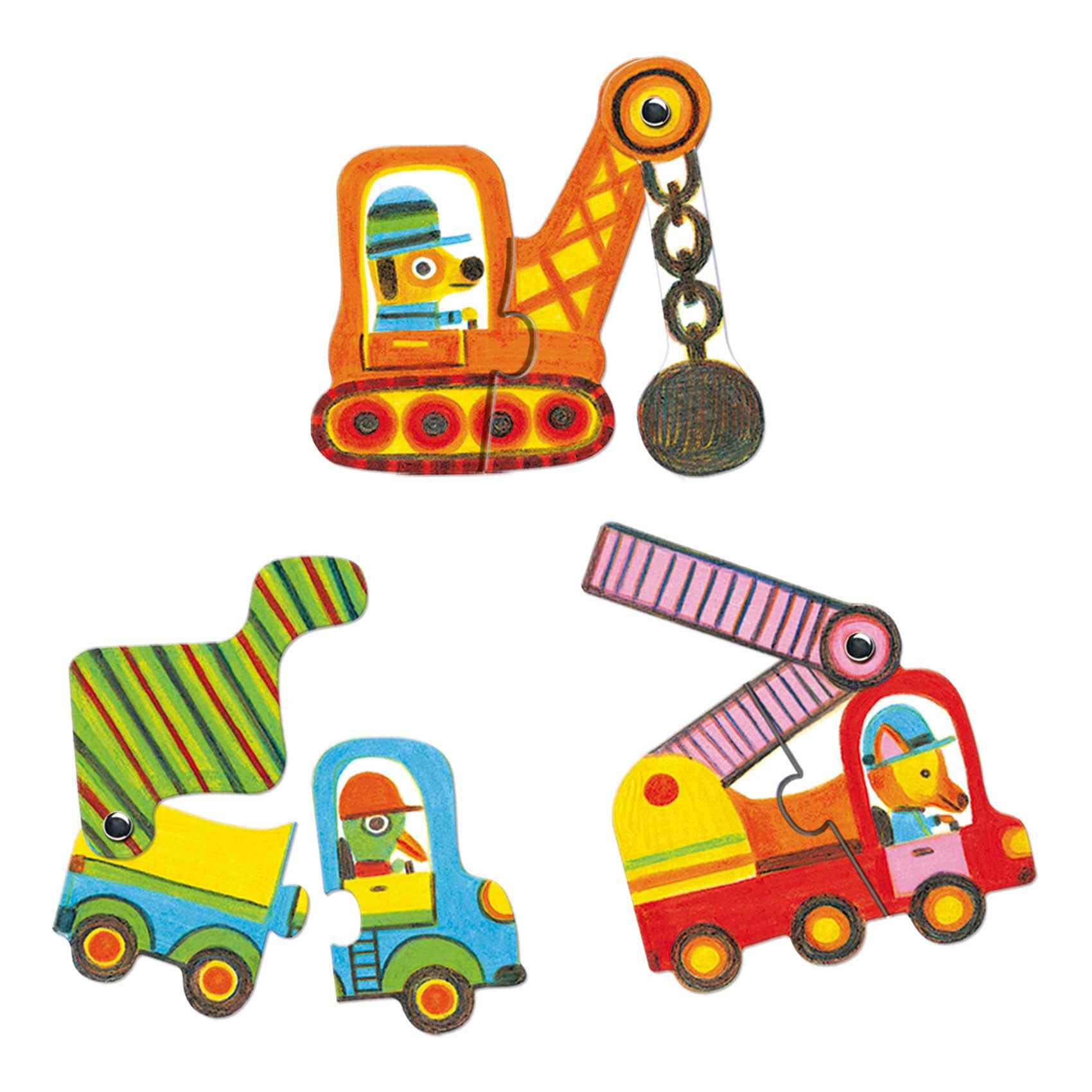 Djeco Puzzle Duo Articulo Vehicles