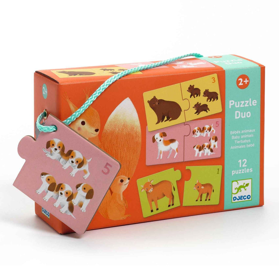 Djeco puzzel duo babydieren 12x 2st