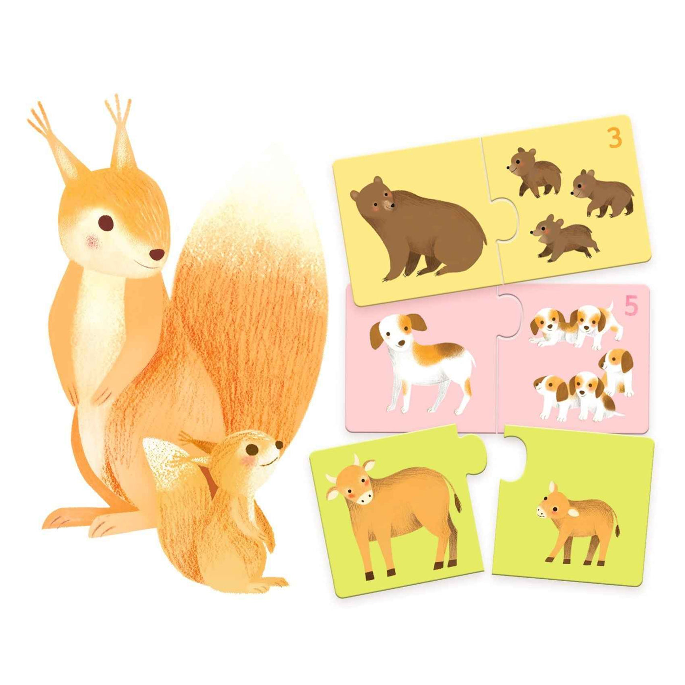 Djeco duo baby animal puzzle 12x 2st
